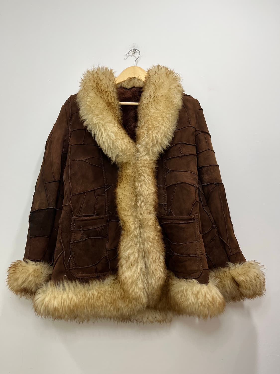 일본 빈티지 갸루 브라운 퍼 무스탕 코트 상품이미지2