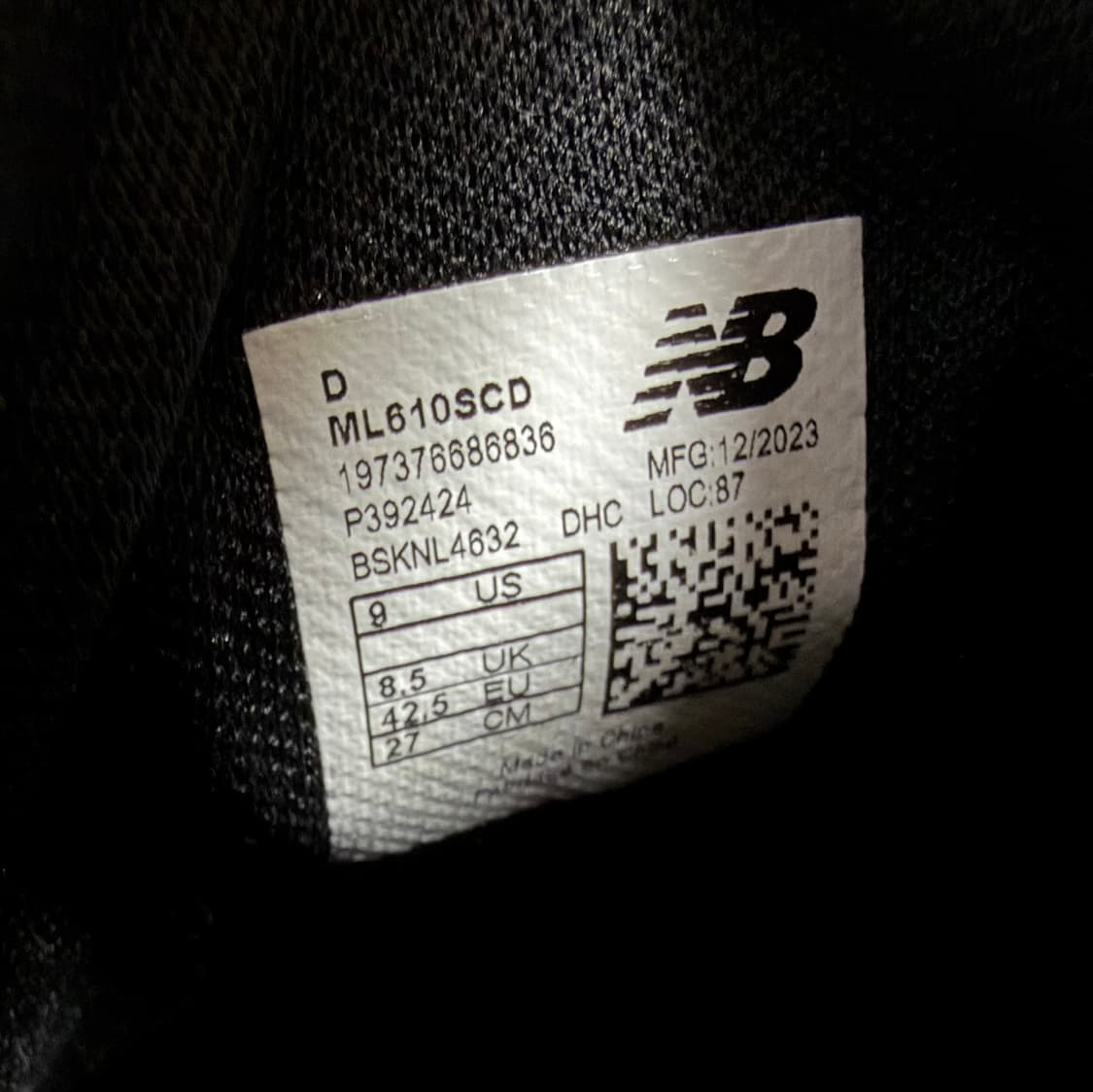꼼데가르송 옴므 x 뉴발란스 ML610S 블랙 상품이미지2