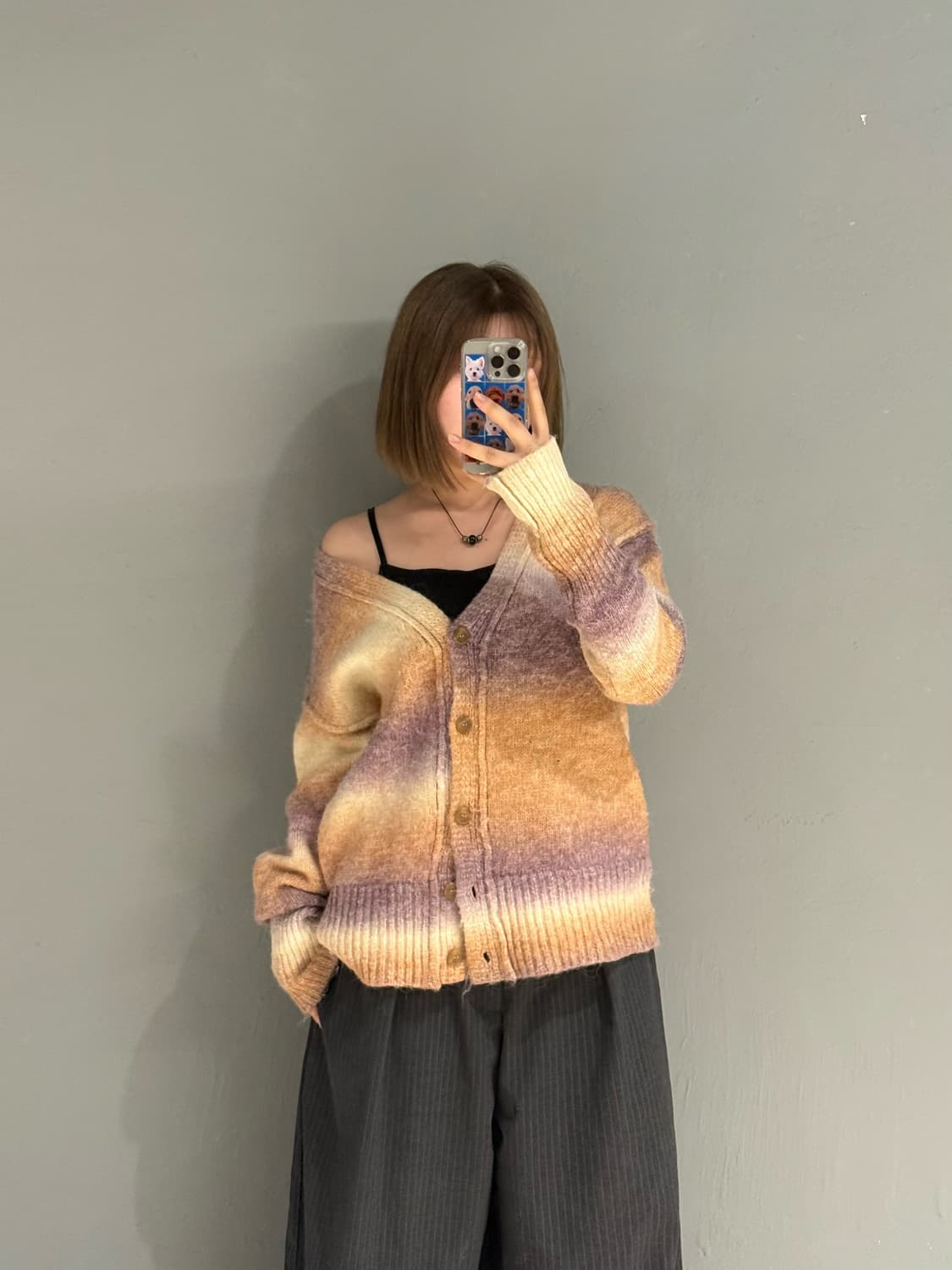 Ungrid gradation detail knit cardigan  상품이미지1