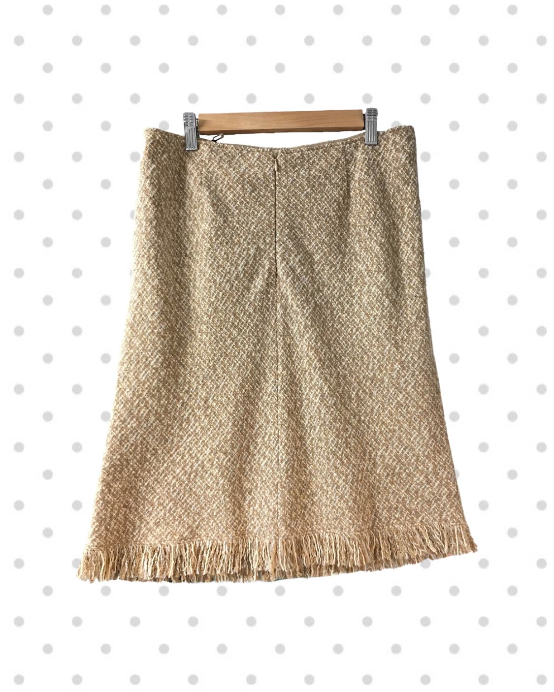 VINTAGE TWEED FRINGE MIDI SKIRT BEIGE  상품이미지6