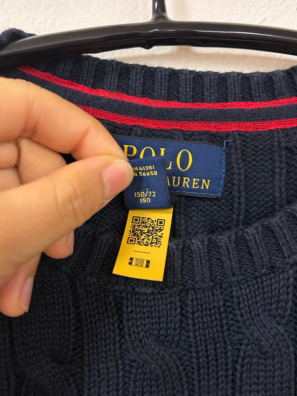 폴로 랄프로렌 네이비 꽈배기 니트 (여성 실측 xs) 상품이미지3