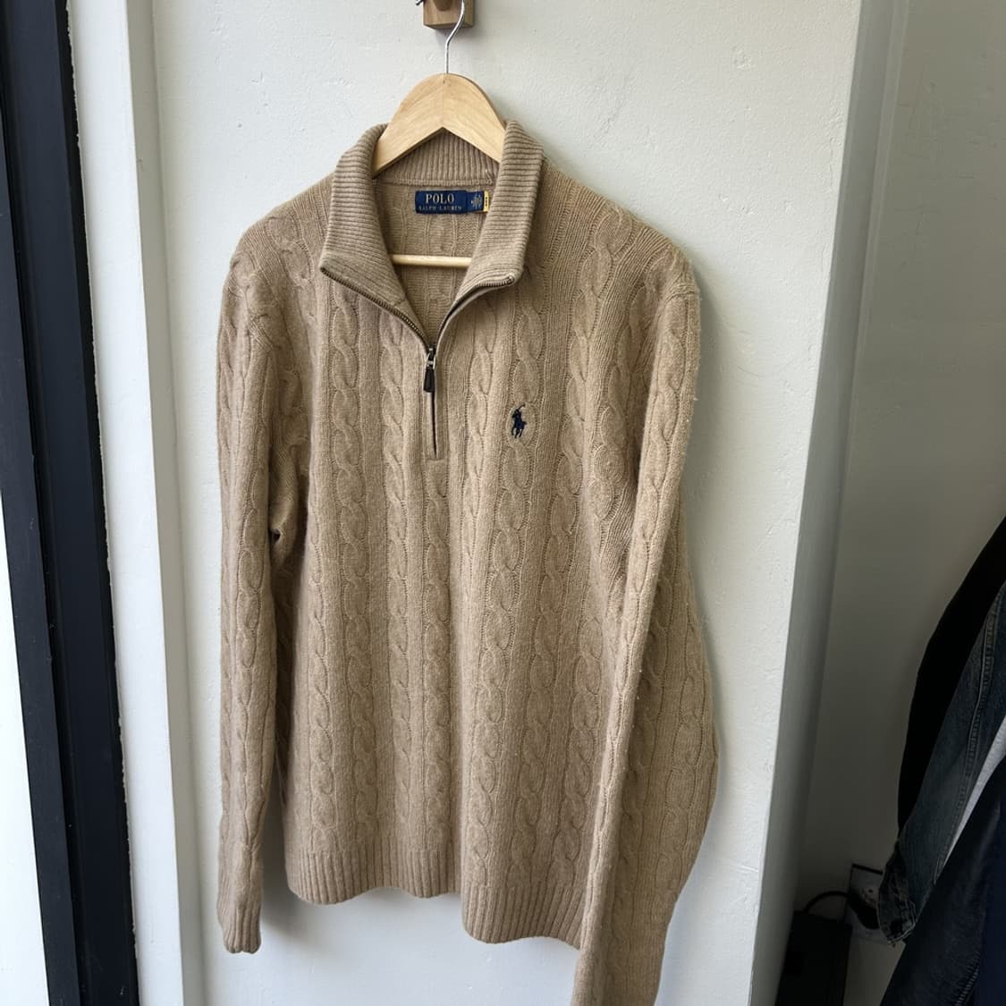 15817 - 폴로 랄프로렌 베이지 케이블 반집업 울 니트 (울 90%  상품이미지2