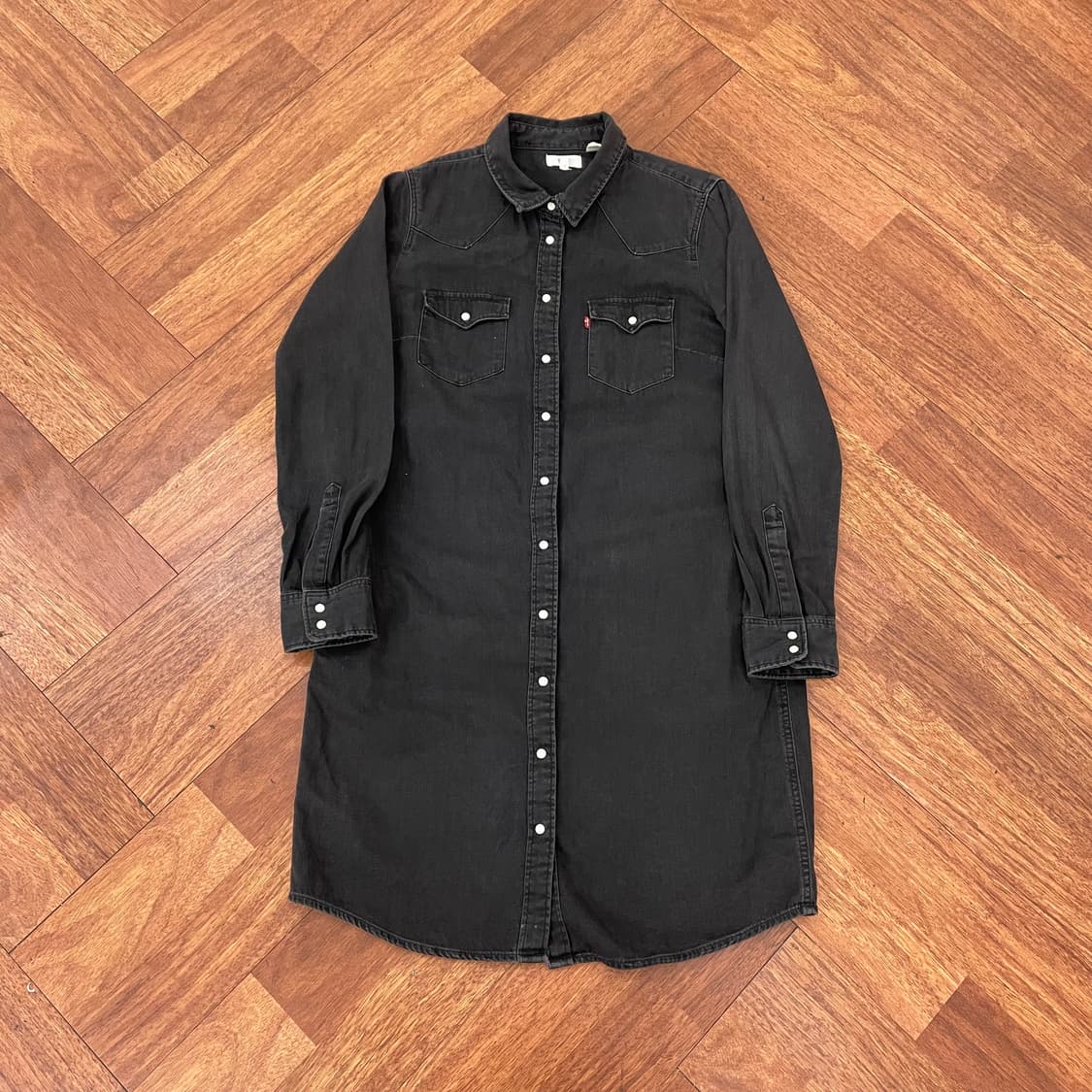 리바이스 웨스턴 데님 셔츠 드레스 상품이미지2