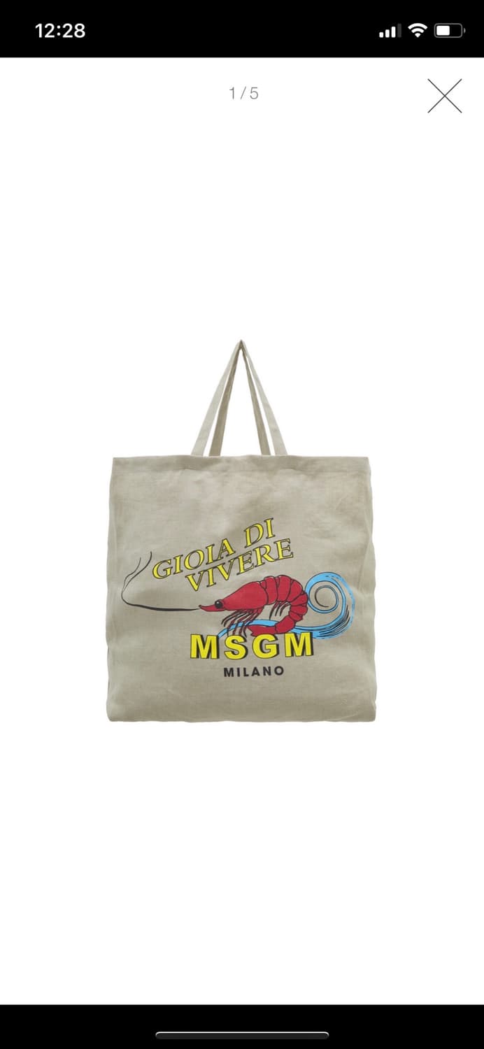 MSGM 새우 프린트 에코백 베이지 상품이미지1