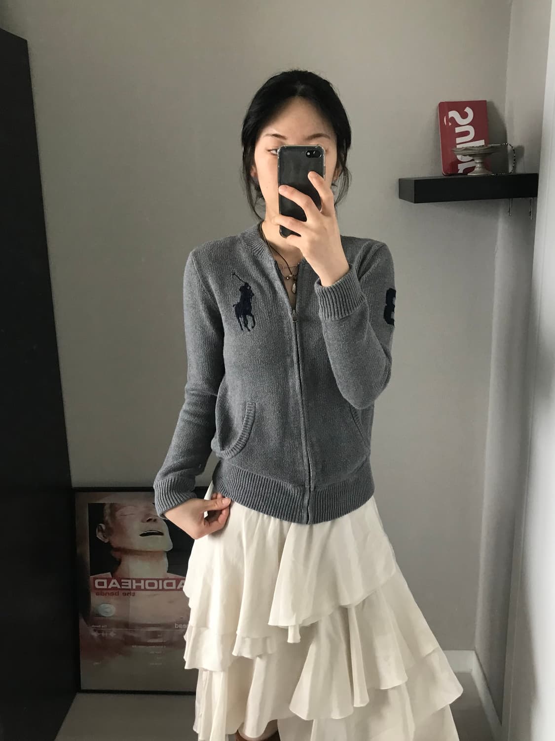 폴로 랄프로렌 빅 포니 로고 그레이 니트집업 대장급 상품이미지3