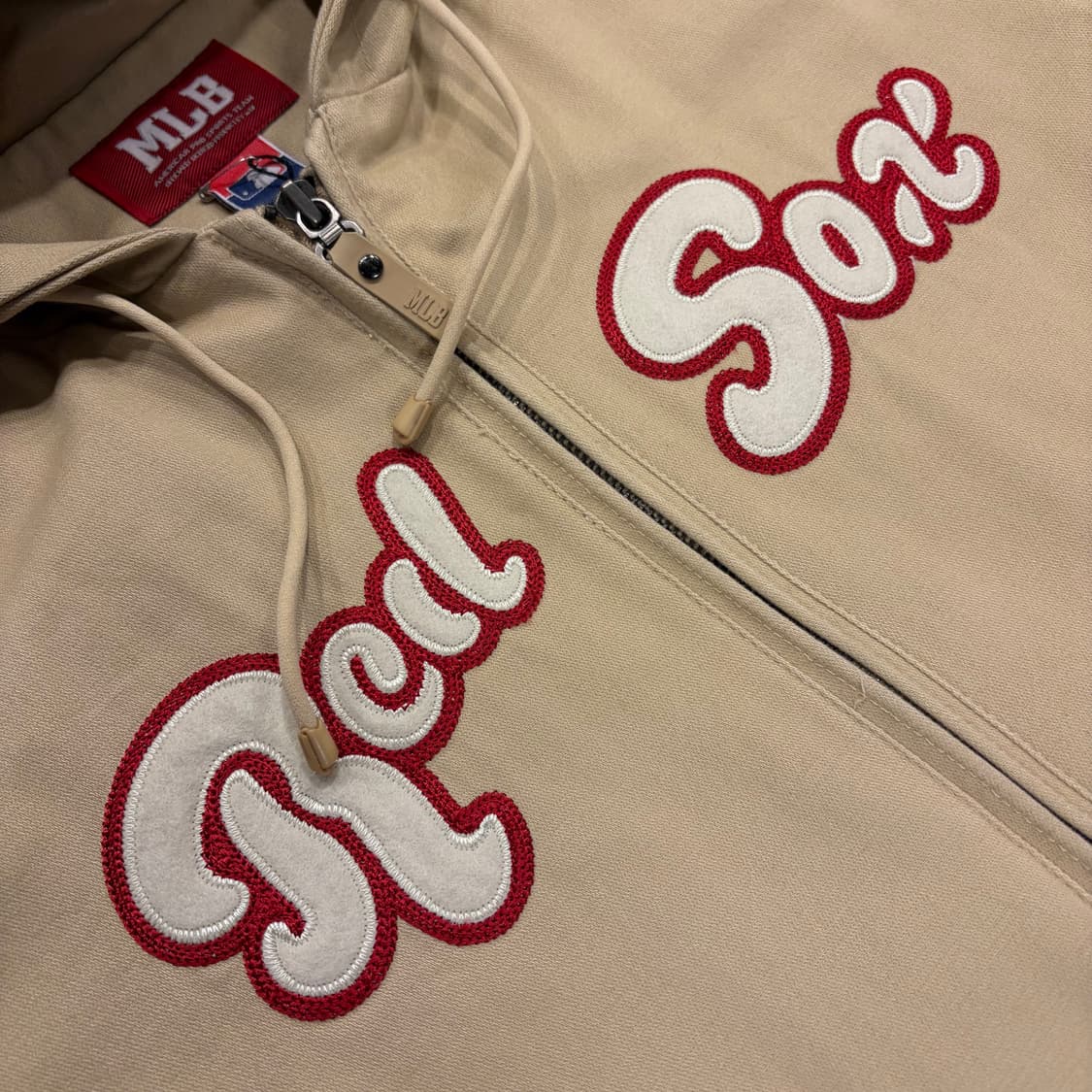 [95] 02s MLB 보스턴 레드삭스 후드 액티브 자켓 베이지 B952 상품이미지4
