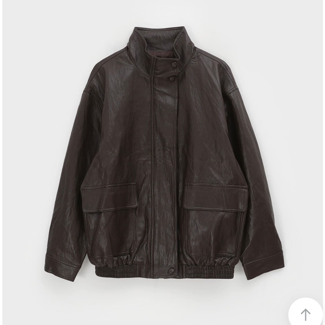 블랙업 돌크 빈티지 하이넥 하프 레더자켓 브라운 상품이미지1