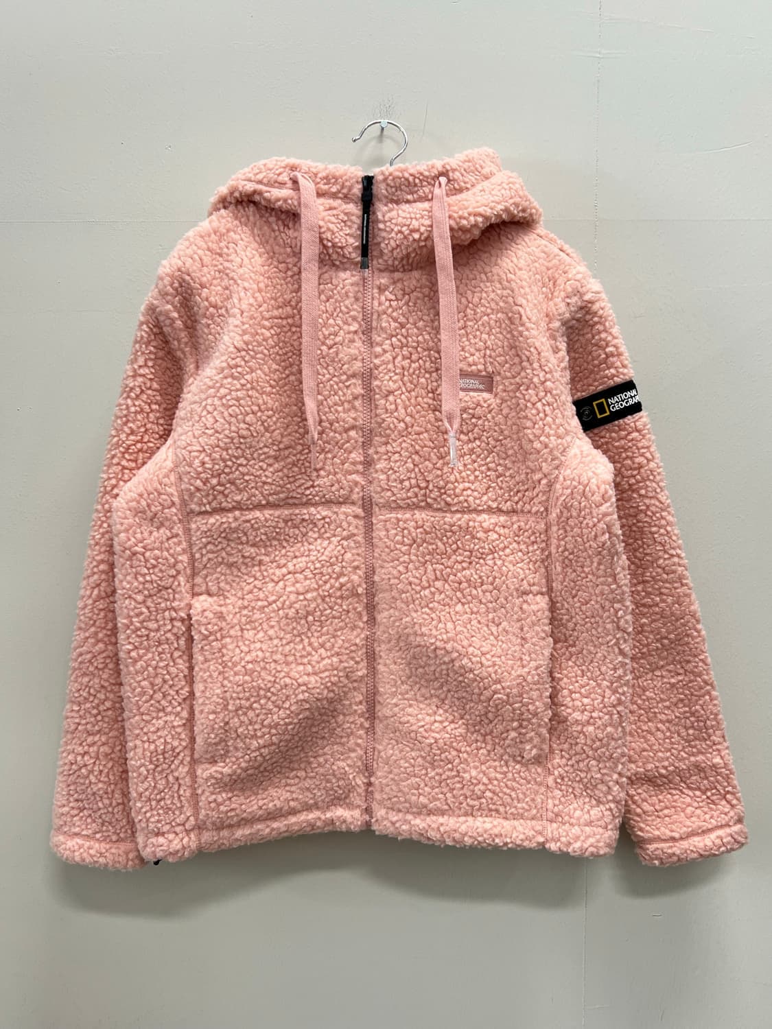 (XS) 내셔널지오그래픽 셰르파 플리스 뽀글이 자켓 베이비핑크 상품이미지2