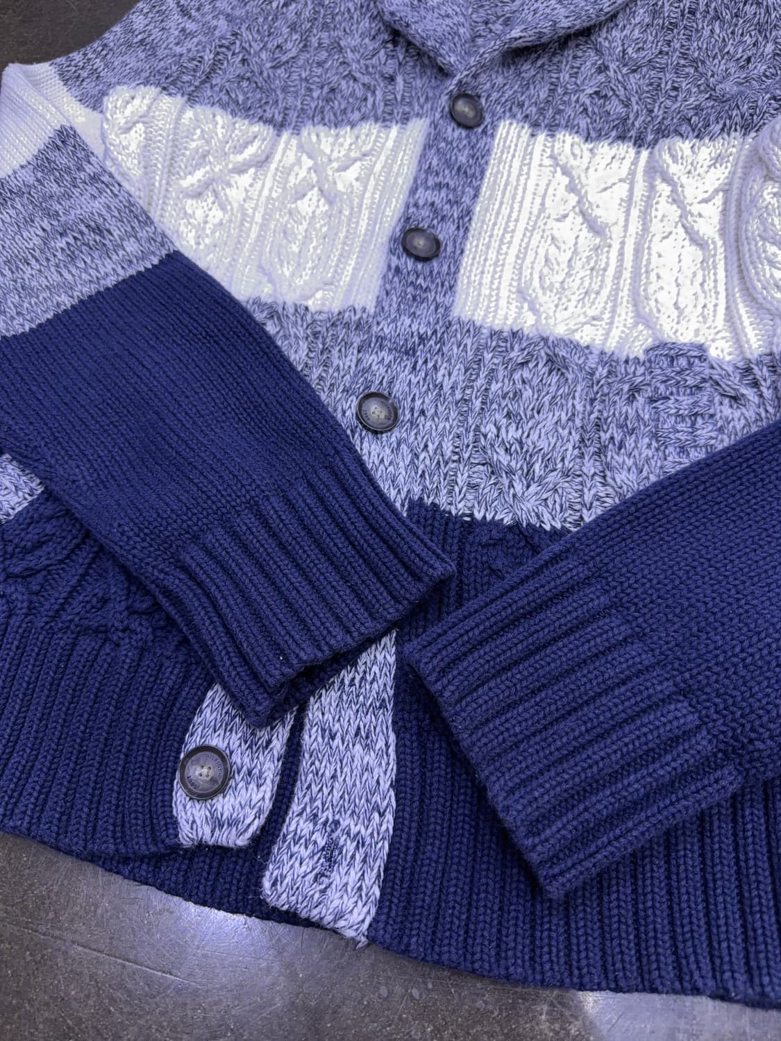 타미힐피거 케이블 배색 숄카라 넥 가디건 스웨터 S 상품이미지7