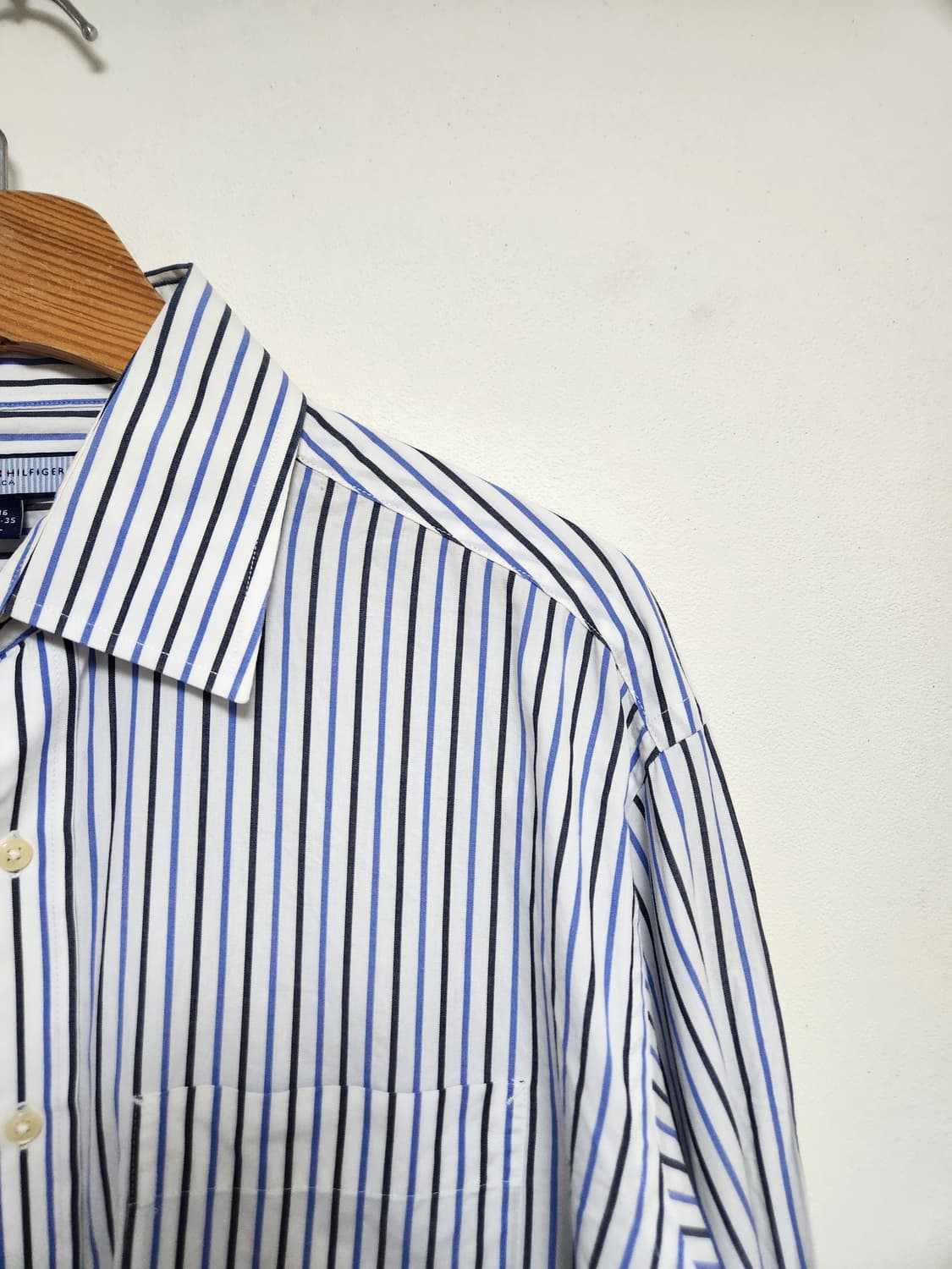 타미힐피거Tommy 블루 스트라이프 셔츠 L - S117 상품이미지3