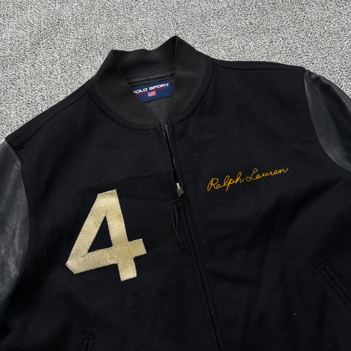 폴로 스포츠 00s RPL로고 카우 하이드 모직 바시티 자켓 상품이미지4