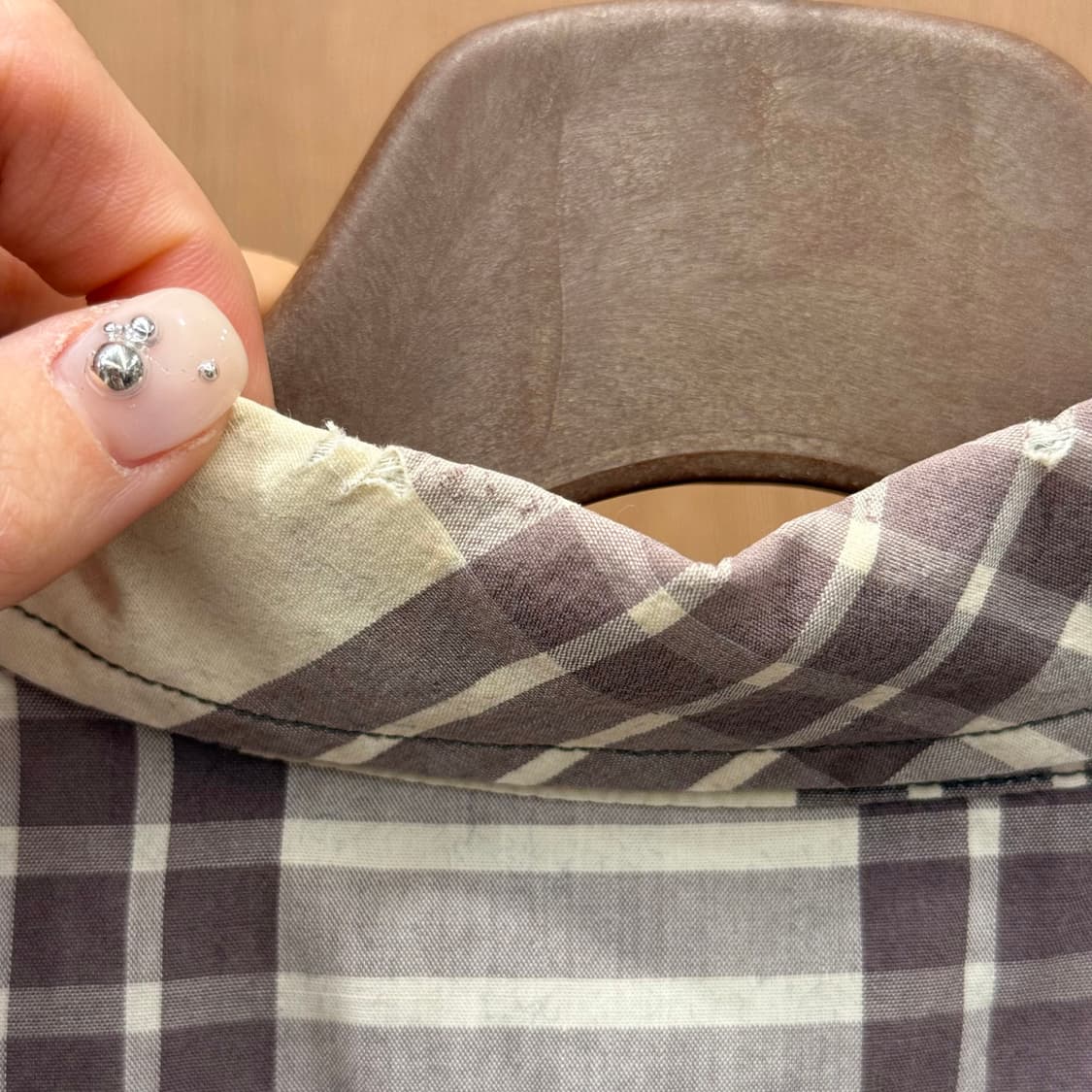 디젤 체크 패턴 반팔 셔츠 웨스턴 요크 포켓 디테일 베이지 상품이미지9