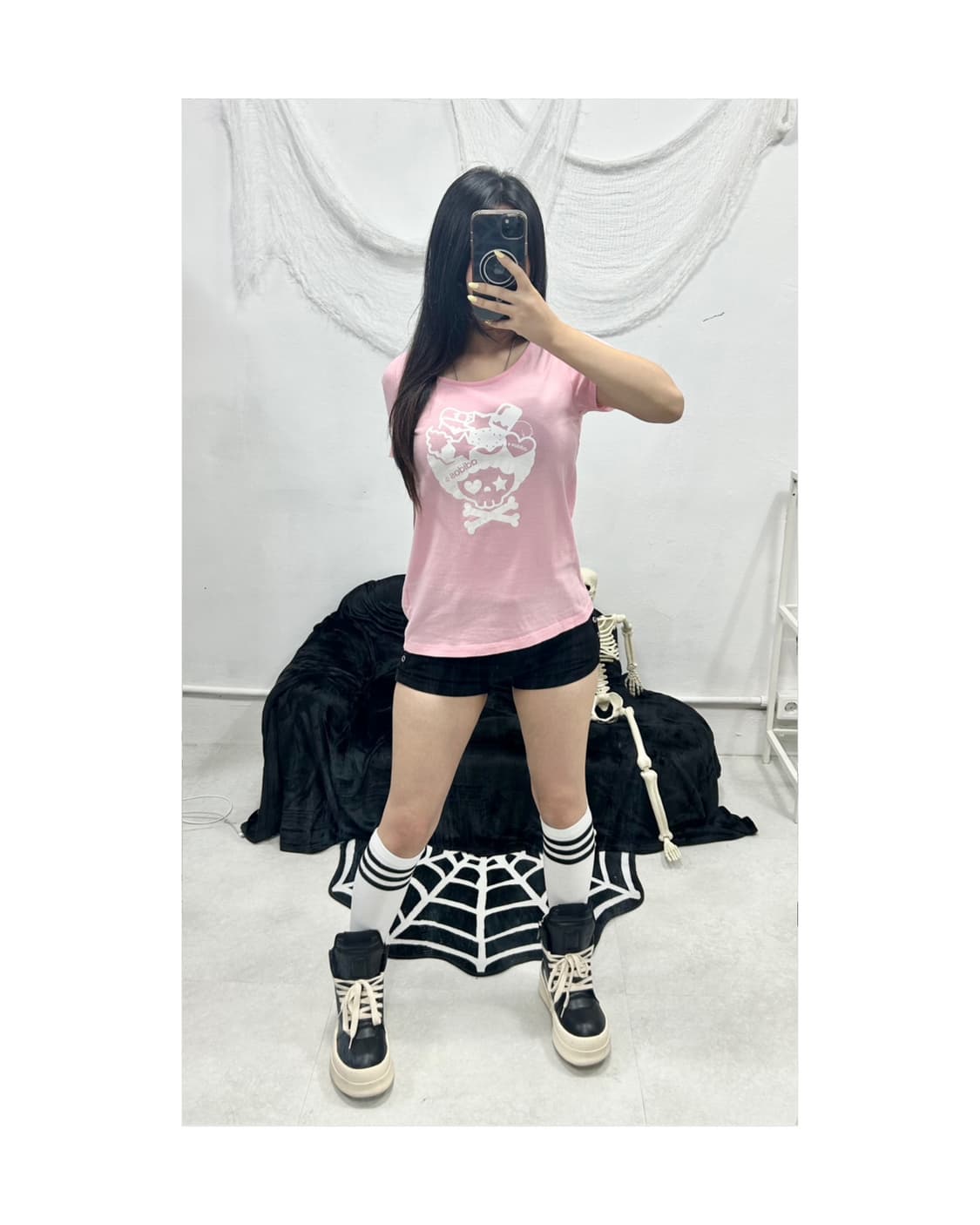 Adidas Pink Skull T-SHIRT 상품이미지1
