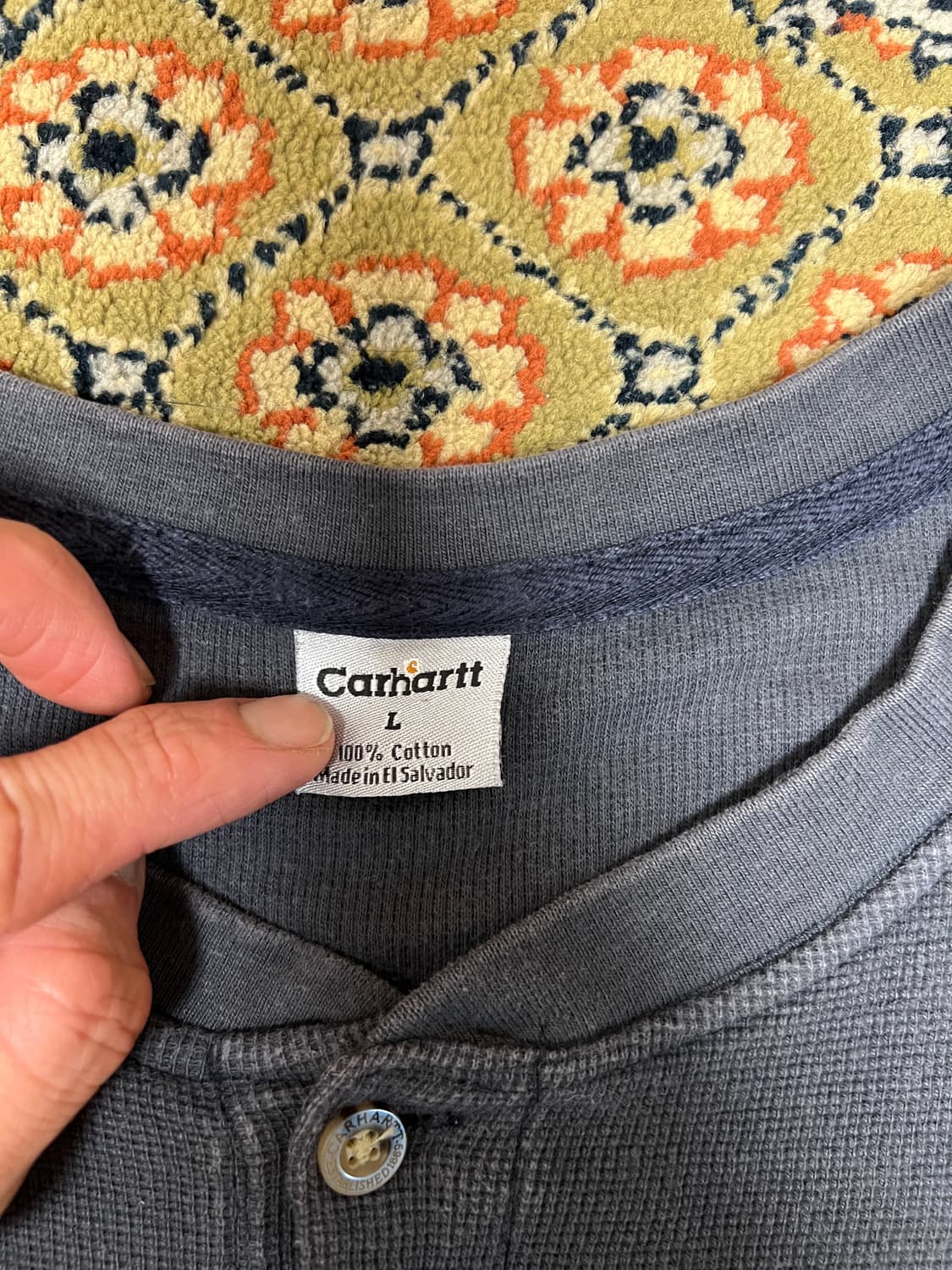 [L] Carhartt 칼하트 빈티지 차콜 헨리넥 상품이미지5