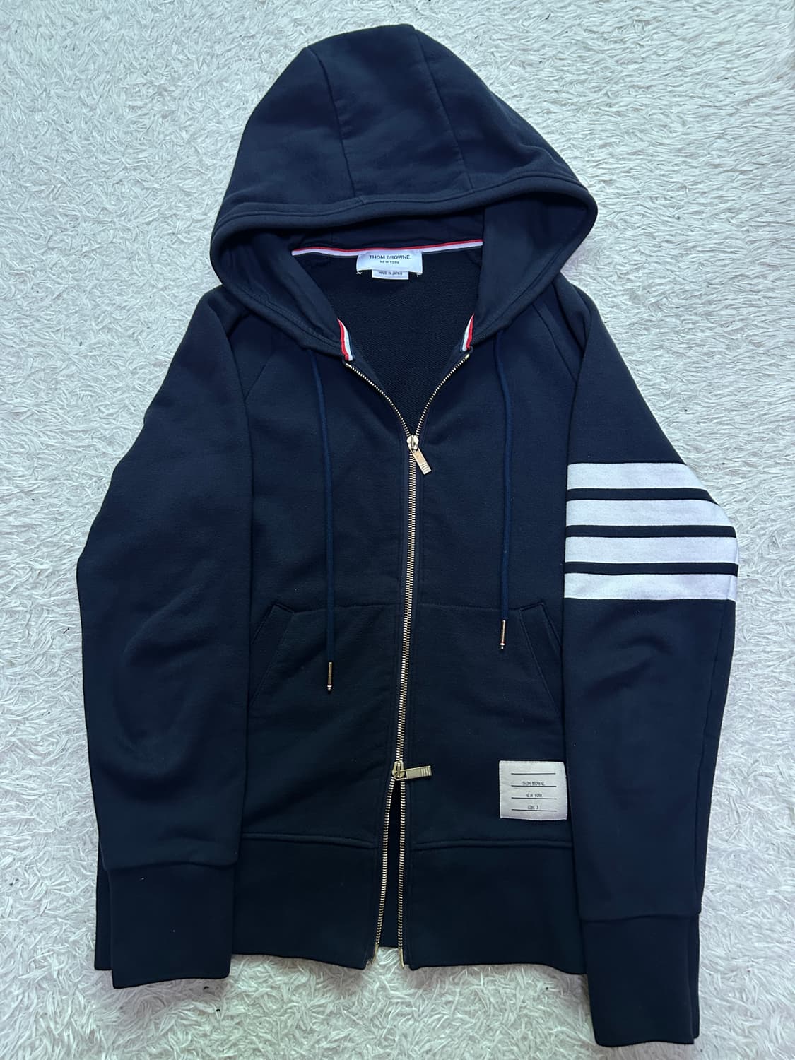 [3size] 톰브라운 사선완장 후드집업 네이비 상품이미지1