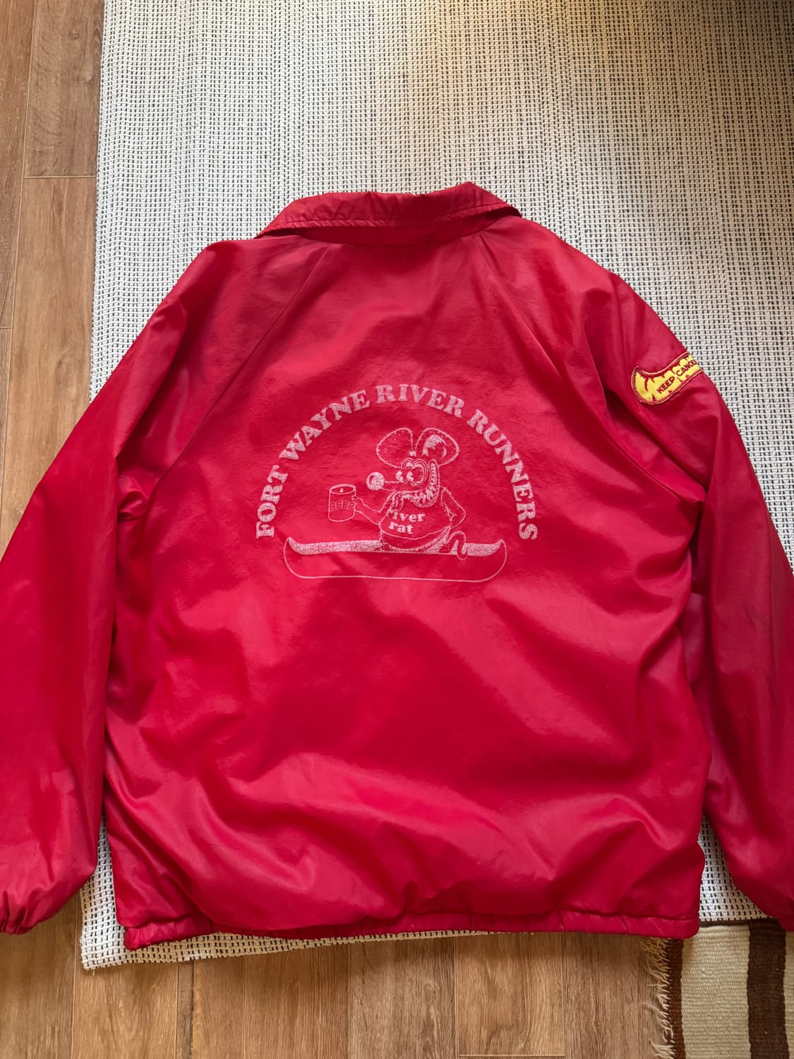 80s 빈티지 랫핑크  리버랫 패치 코치자켓 상품이미지3