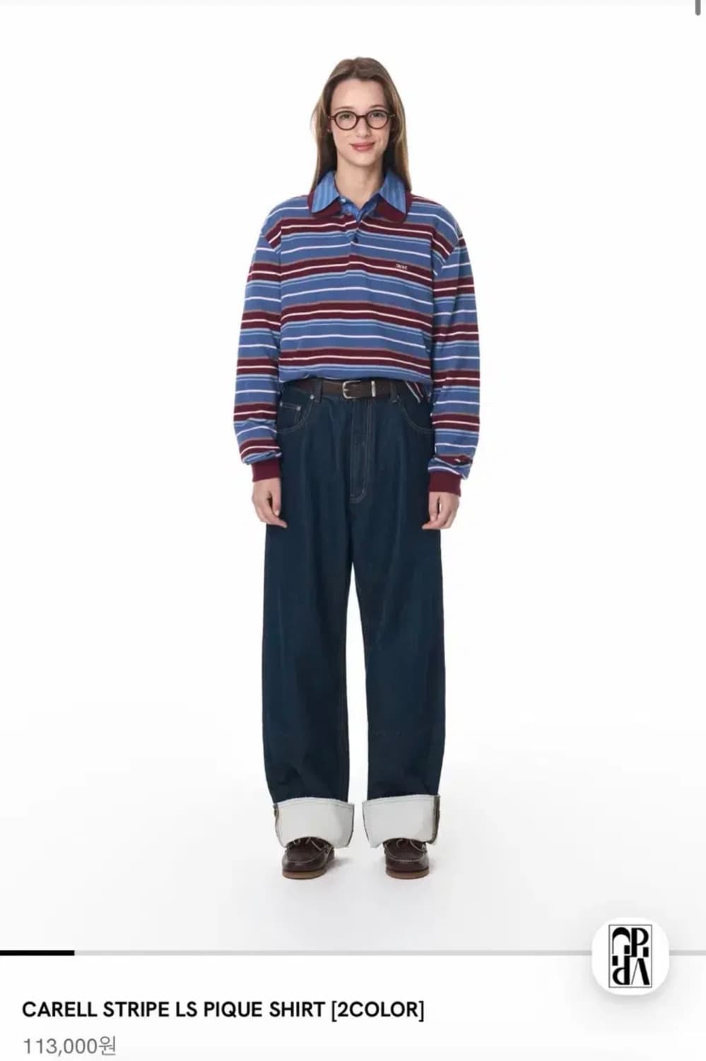 그로브 스트라이프 피케 카라 셔츠 상품이미지1