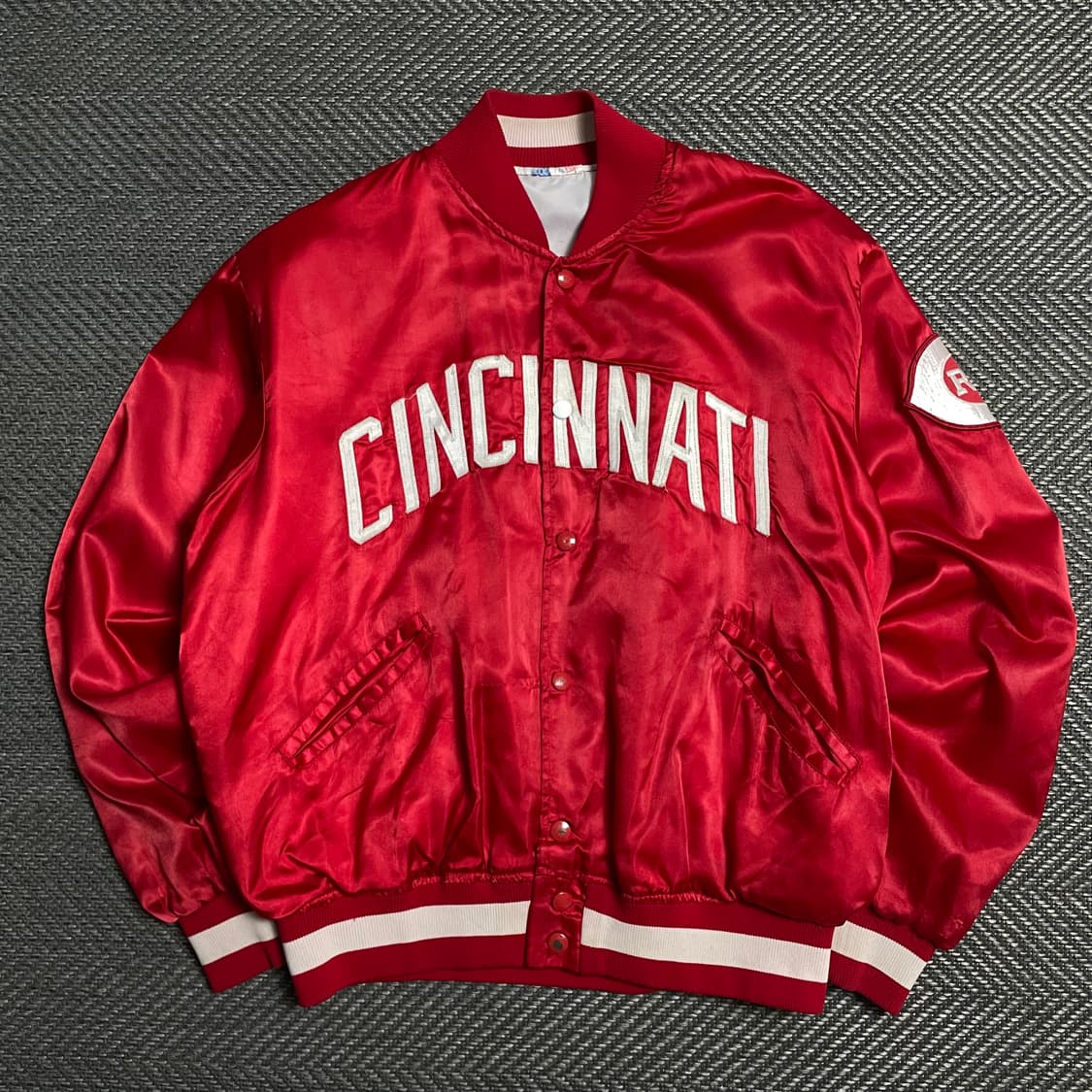00s MLB 아메리칸 신시네티 스타디움 사틴 바시티 자켓o 5356 상품이미지1