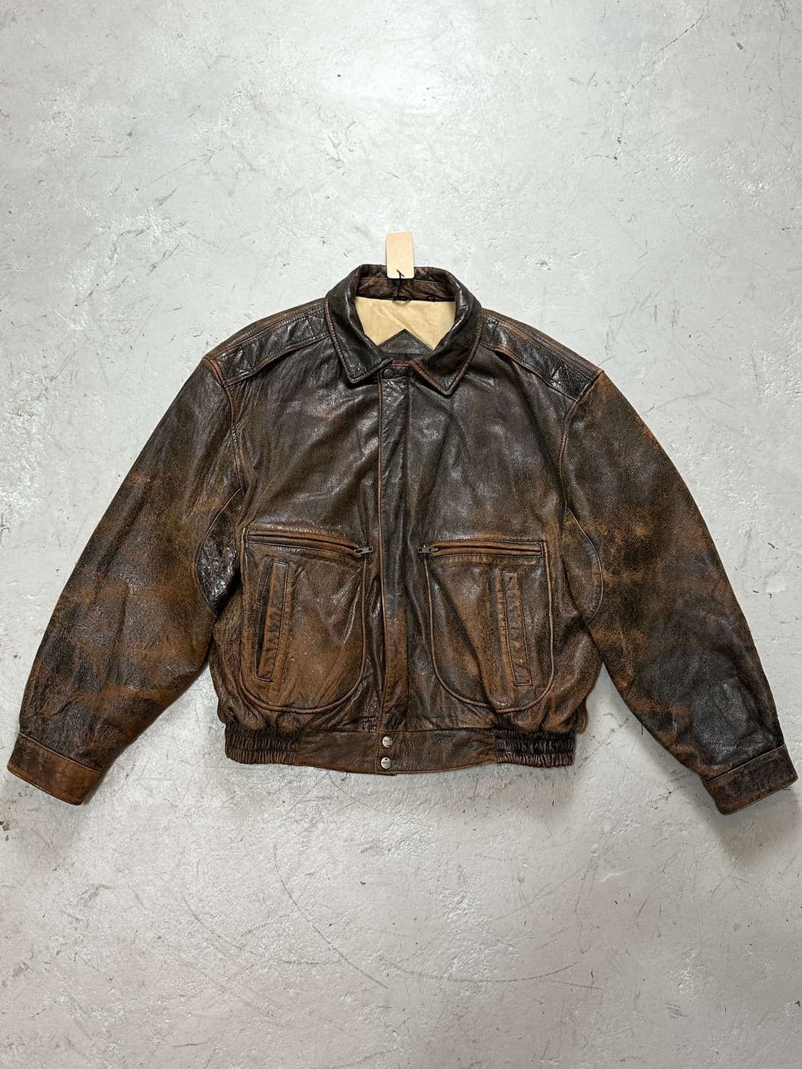 90's 빈티지 디스 레더 봄버 자켓 빈티지 레더자켓 상품이미지5
