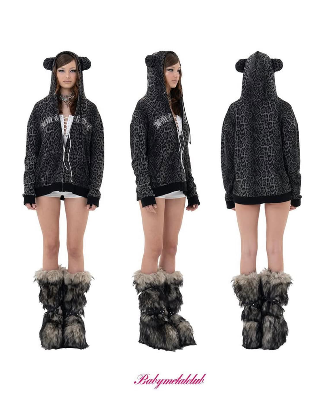 새상품) 베이비메탈클럽 베어 걀 후드 블랙 갸루 오네 히메 베메클  상품이미지1