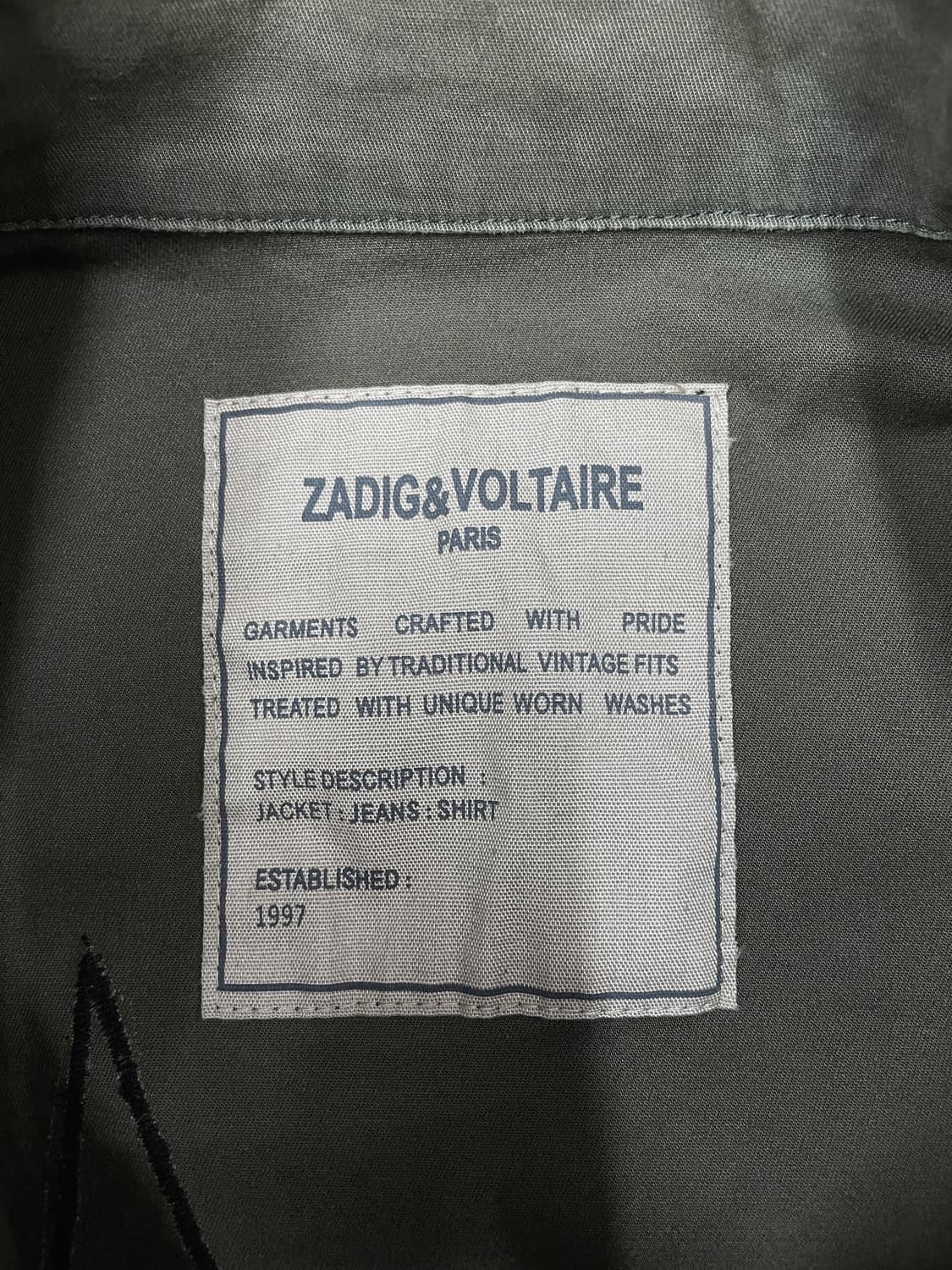 쟈딕앤볼테르 백 자수 별 패치 야상 코트 상품이미지5