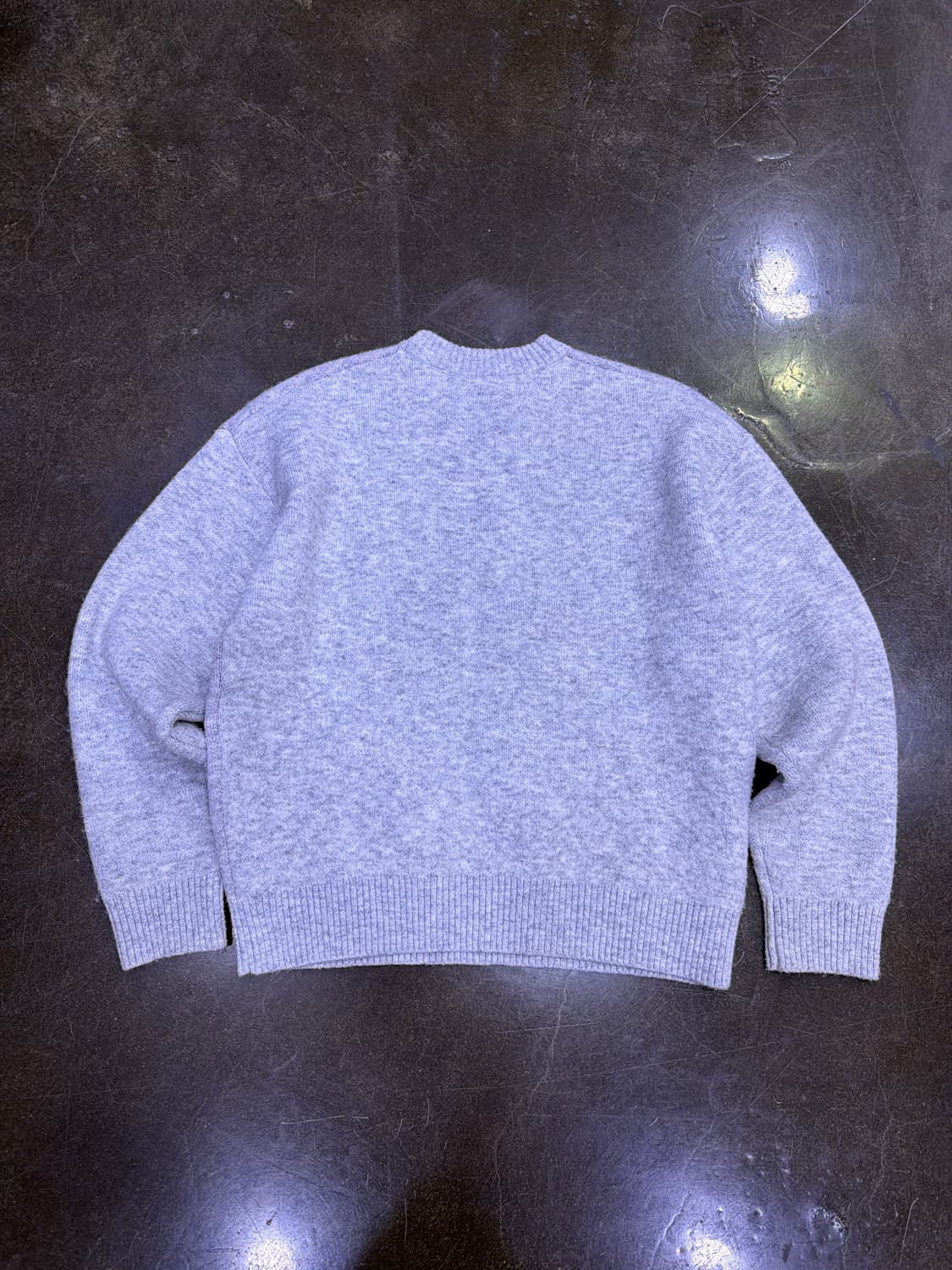 Lee 리 부클 버건디 로고 니트 스웨터 그레이 릴렉스핏 L 상품이미지2