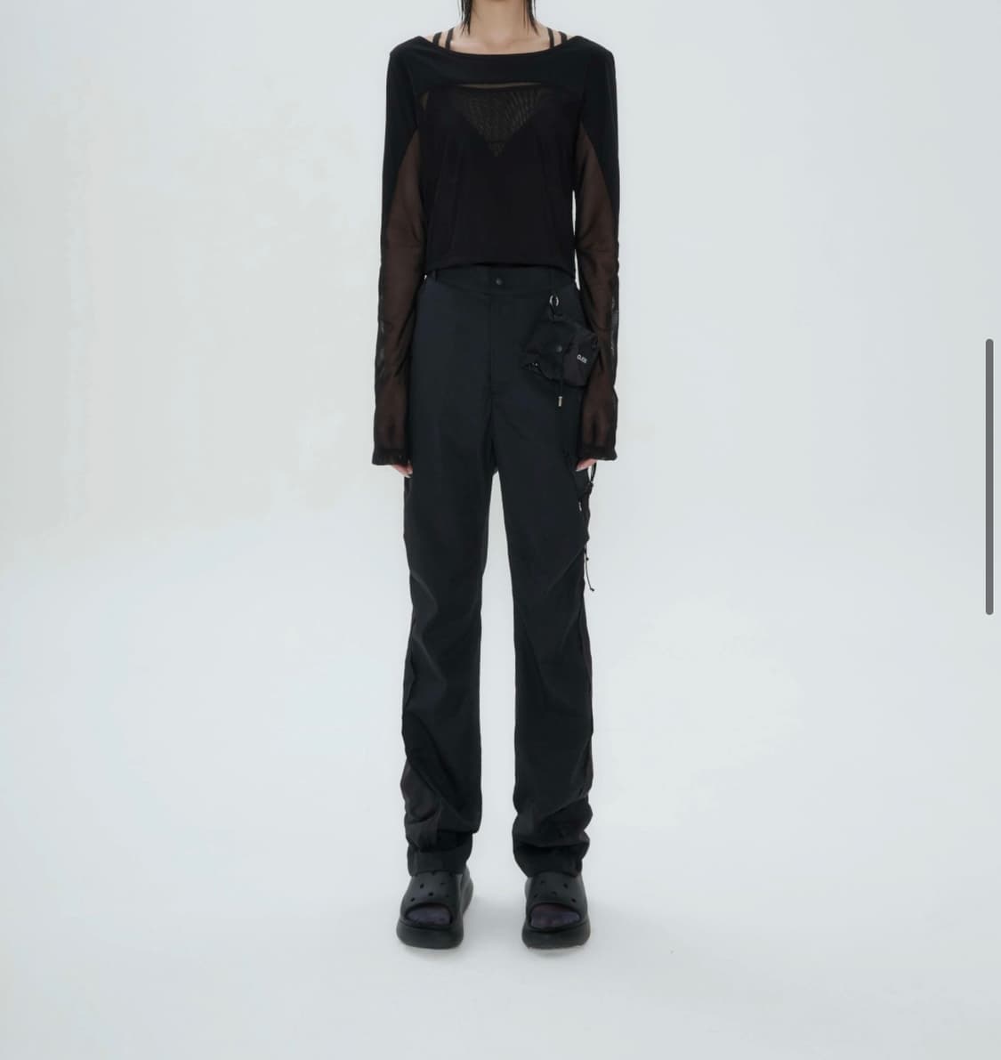 OJOS 메쉬 파팅 나일론 팬츠 블랙 2 Mesh Parting  상품이미지4