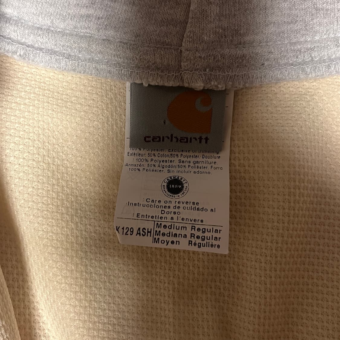 [XL] 데드스탁 00s 빈티지 칼하트 써멀 후드집업 애쉬 그레이 상품이미지4