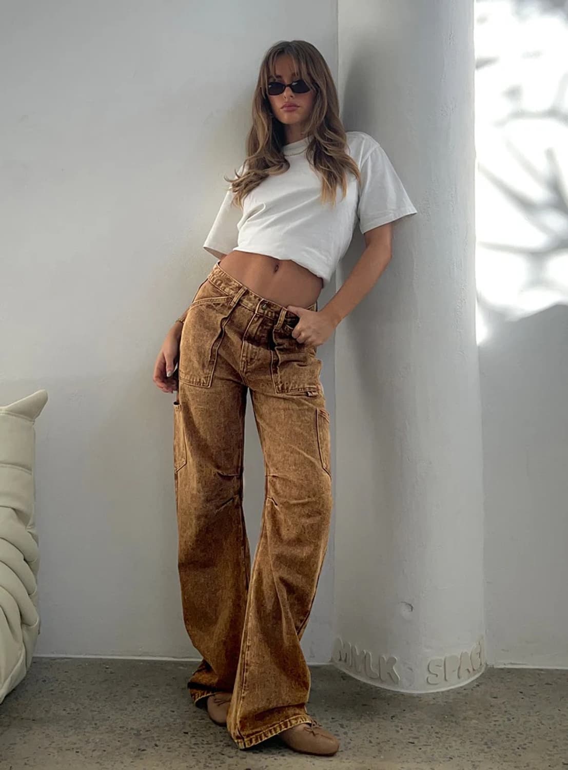 LIONESS miami vice jeans tan wash (xs) 상품이미지1