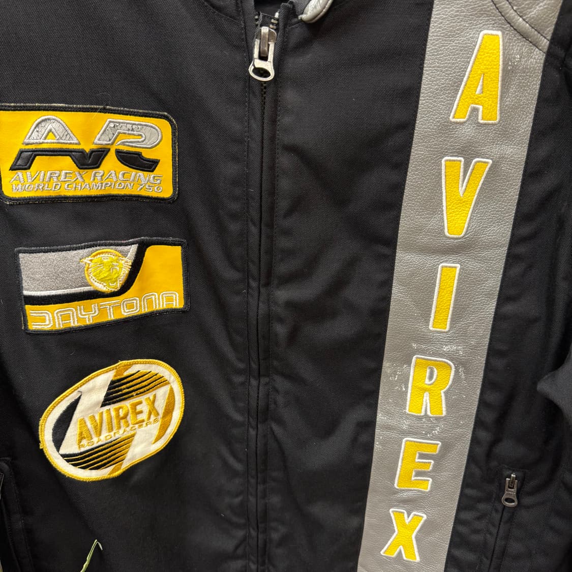 00s 아비렉스 데이토나 레이싱자켓 전후면 빅로고 포인트 블랙 상품이미지5