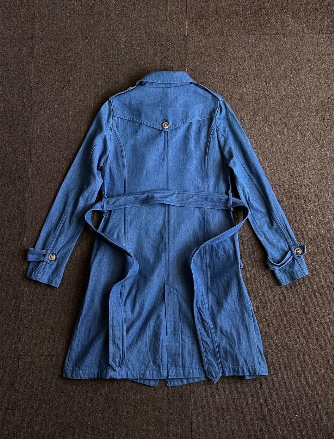 Juriano Jurrie 더블 레이어 포켓 데님 트렌치코트 상품이미지3