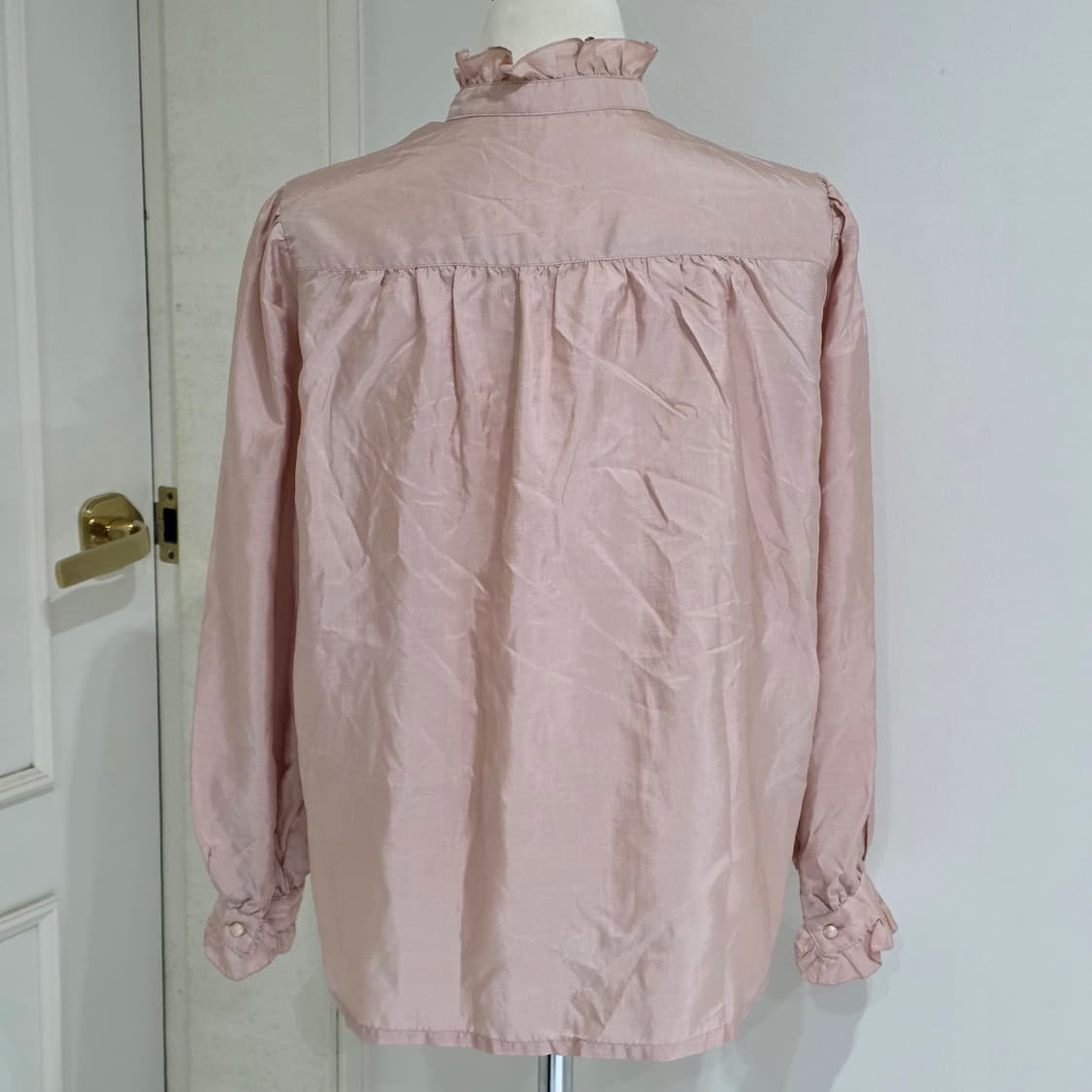 vin vert 일본빈티지)양산형 로리타 핑크 프릴 중세 셔츠블라우스 상품이미지4