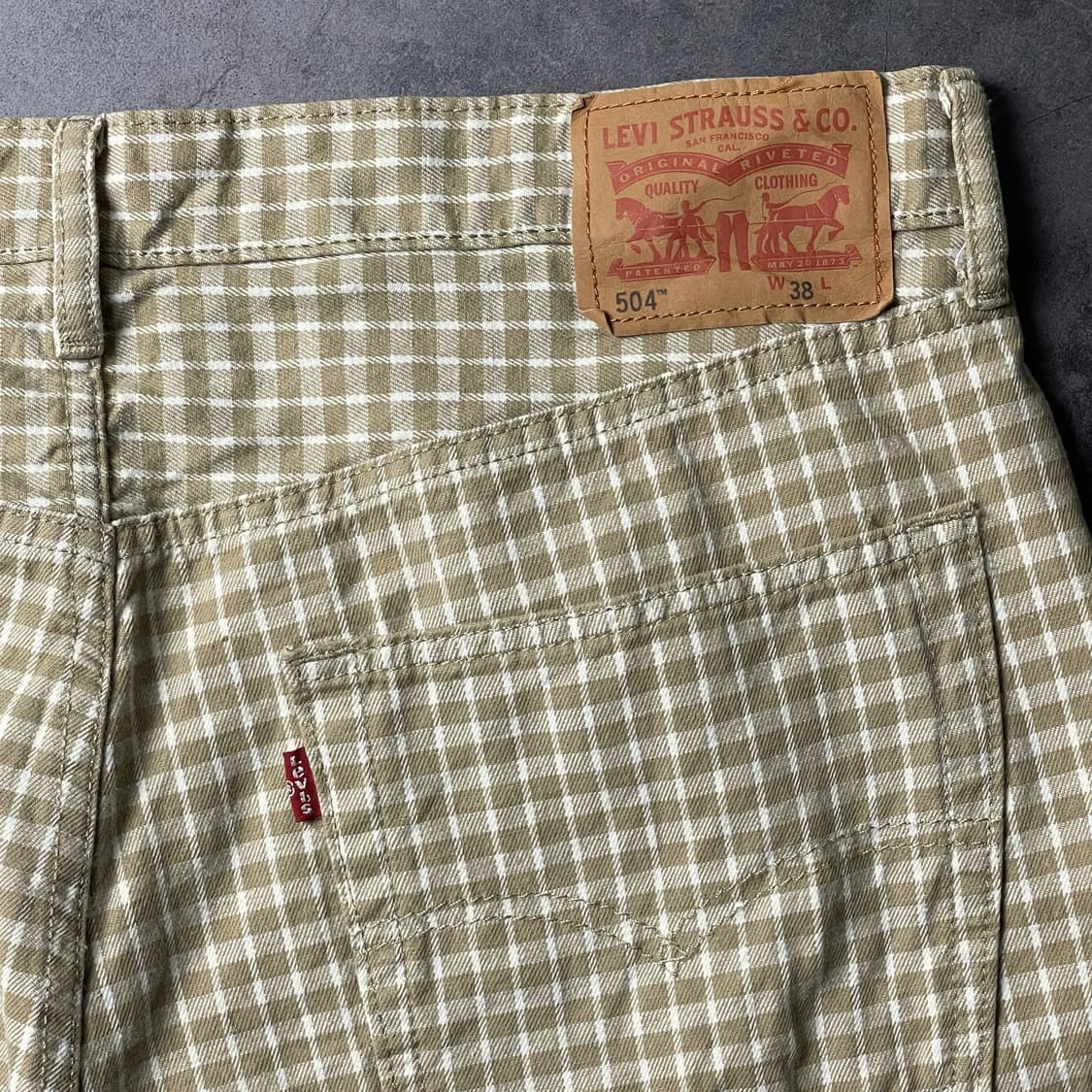 LEVI'S 리바이스504 베이지 체크 코튼 하프팬츠 A01202 상품이미지7