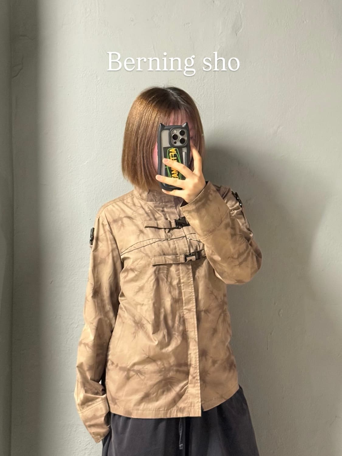 Berning sho grunge printing buckle jk 상품이미지1