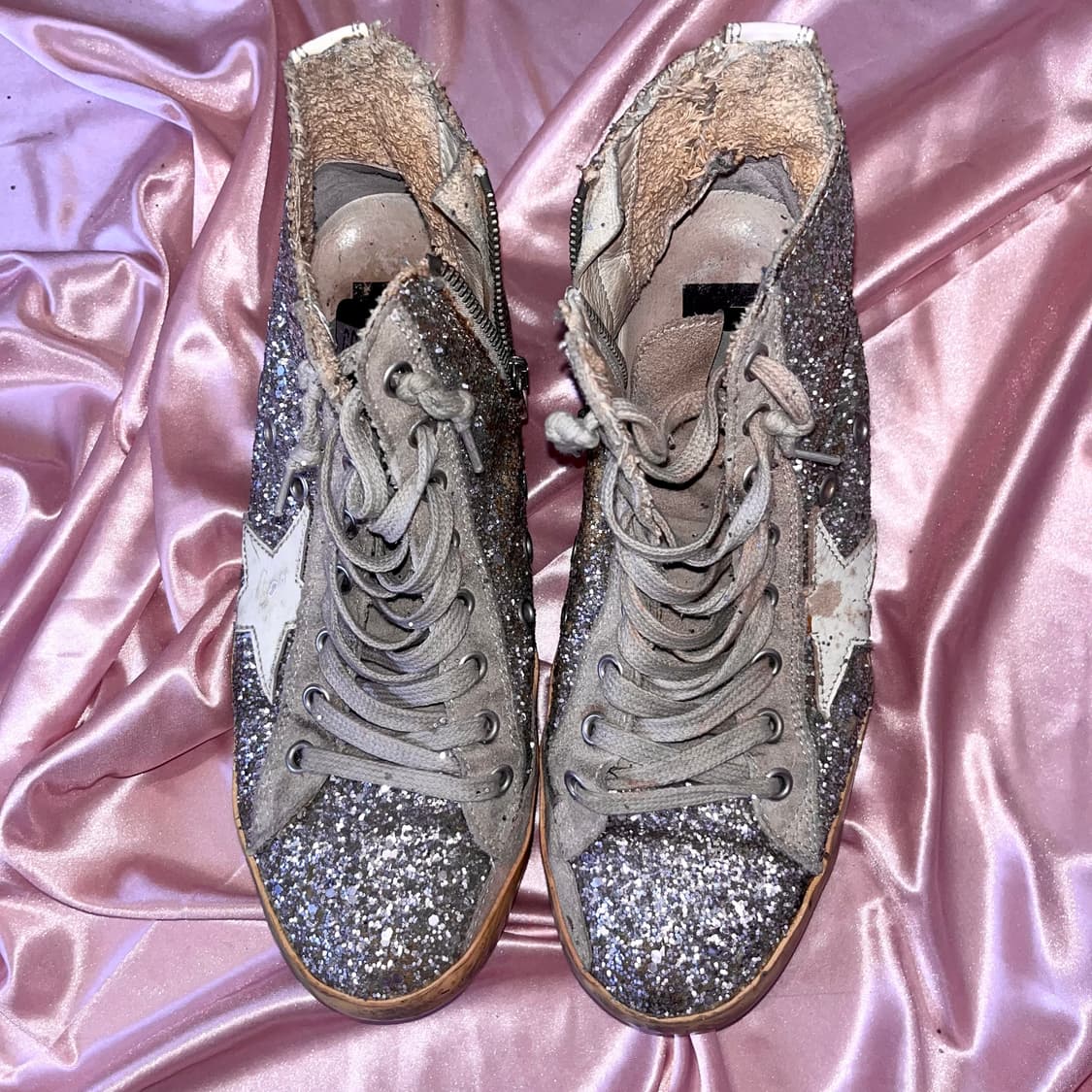 Golden goose hightop 하이탑 스니커즈 실버 글리터 245 상품이미지3