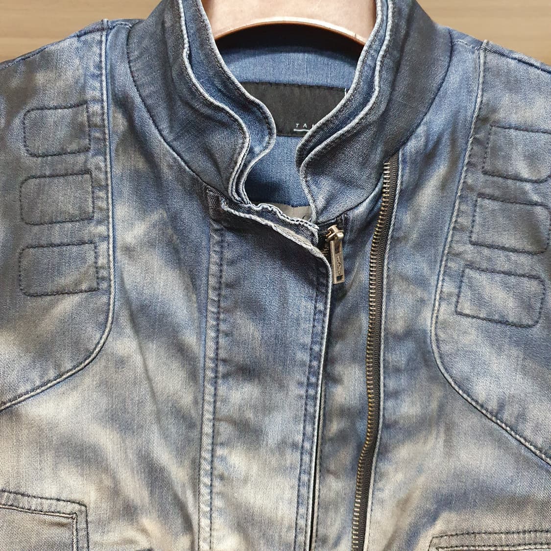 Tankus Y2K 비갸루 펑크 emo 그런지 워싱 데님 재킷 상품이미지7