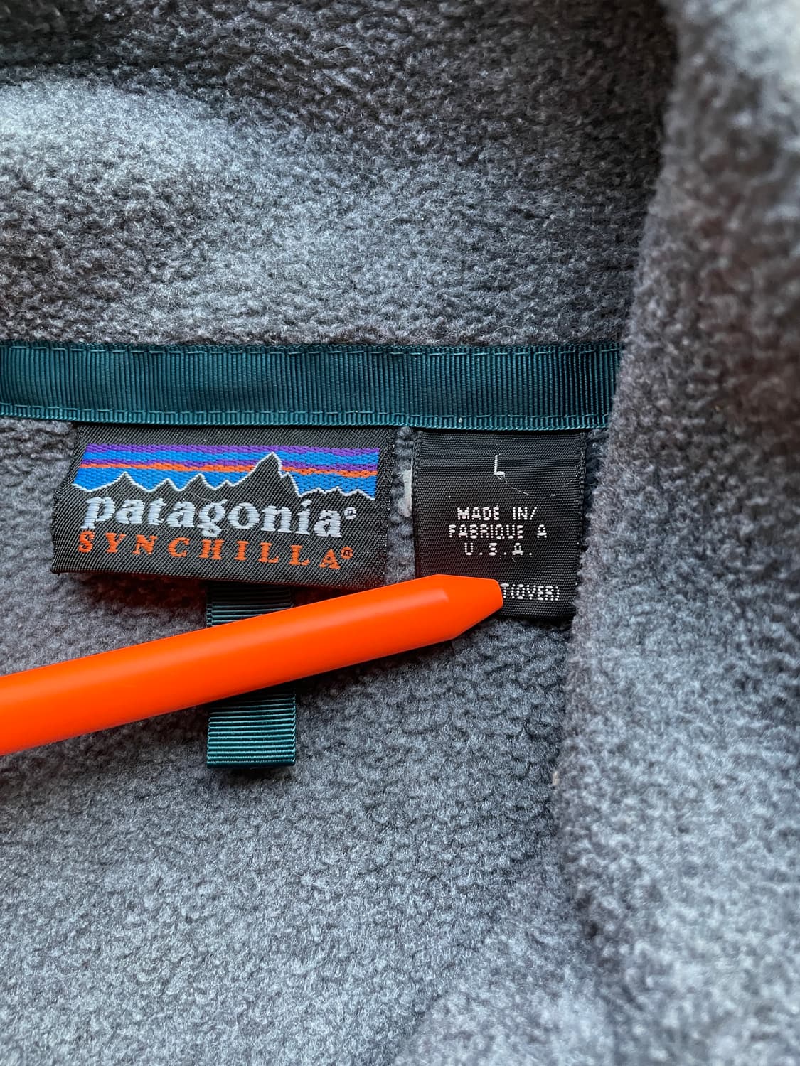 90s 파타고니아 신칠라 그레이 플리스 자켓 상품이미지3