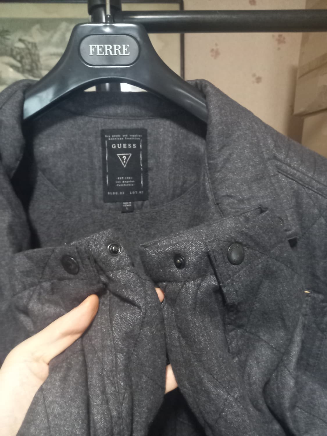 [게스]퀄팅 자켓 L(100)사이즈 그레이컬러  상품이미지9