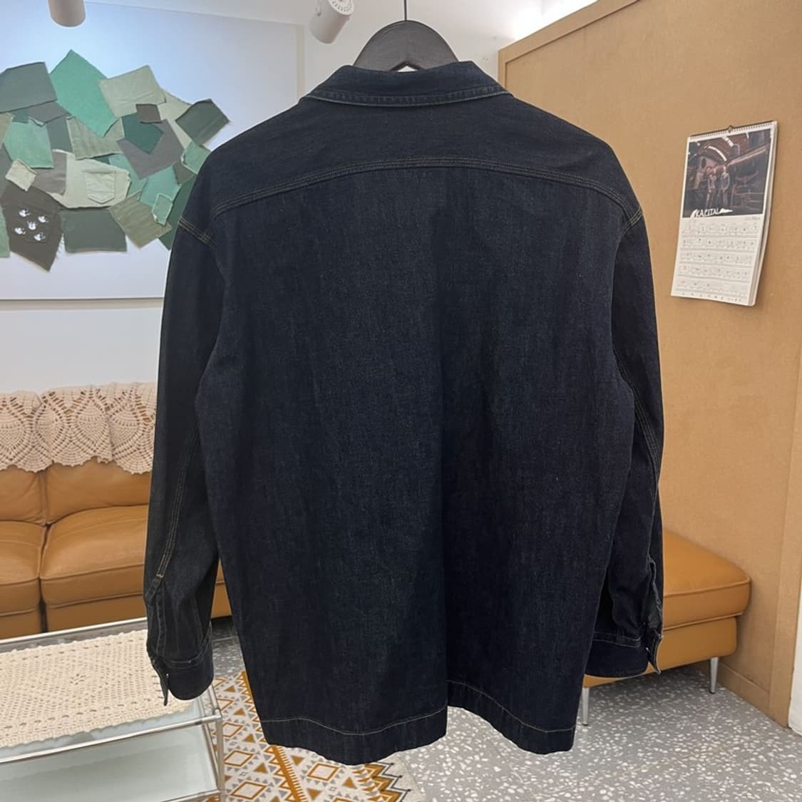 유니클로 U 빈티지 모던 캐주얼 시크 데님 워크 셔츠 M C10739 상품이미지4