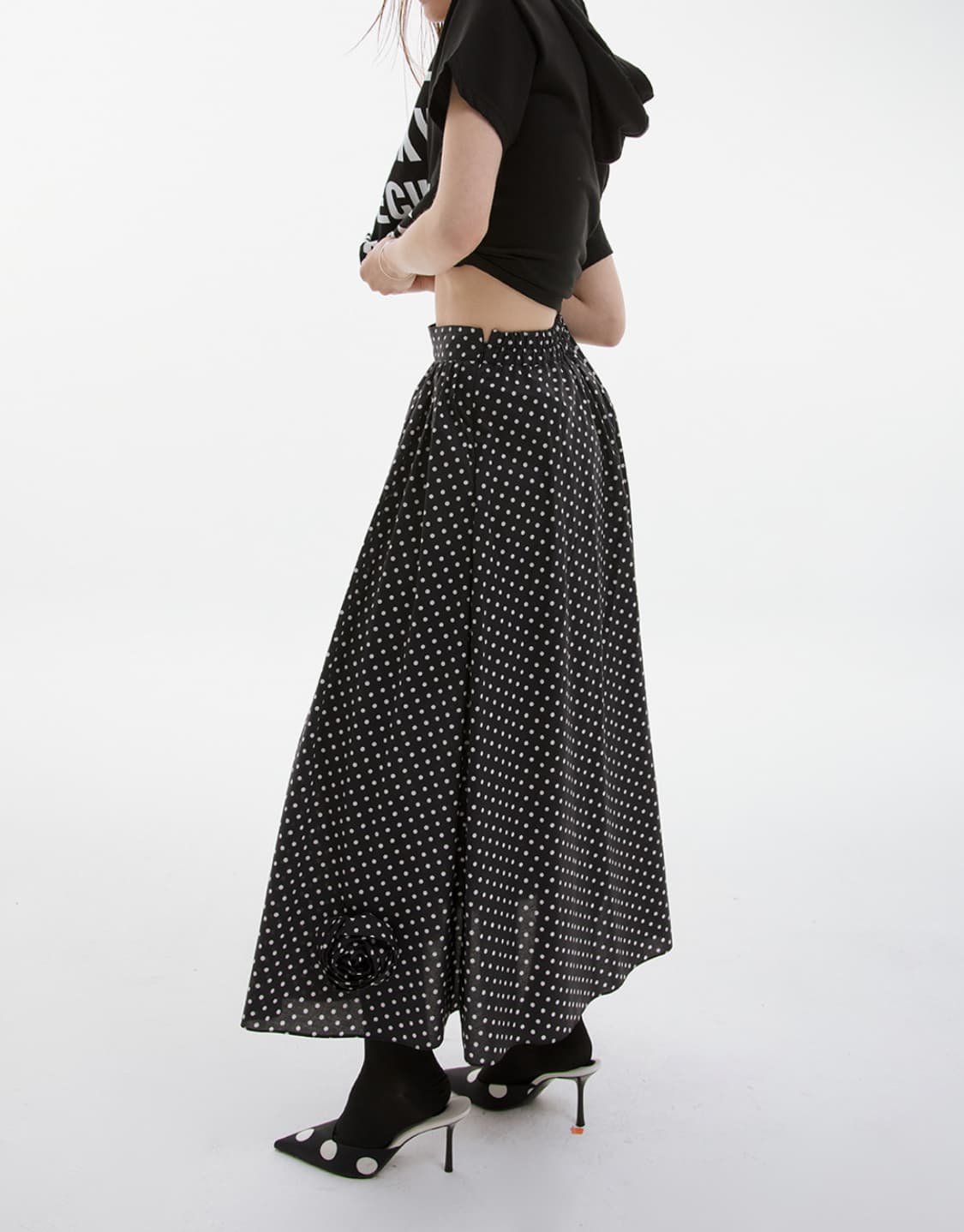 escstudio 도트 코르사쥬 스커트 상품이미지2