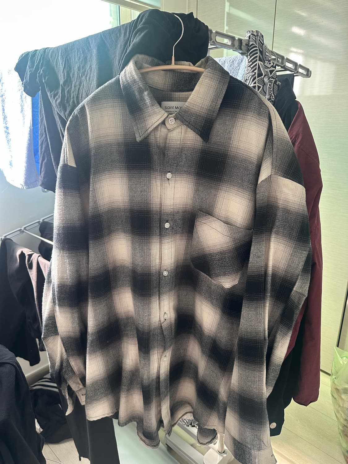 니치스 체크 셔츠 그레이 상품이미지4