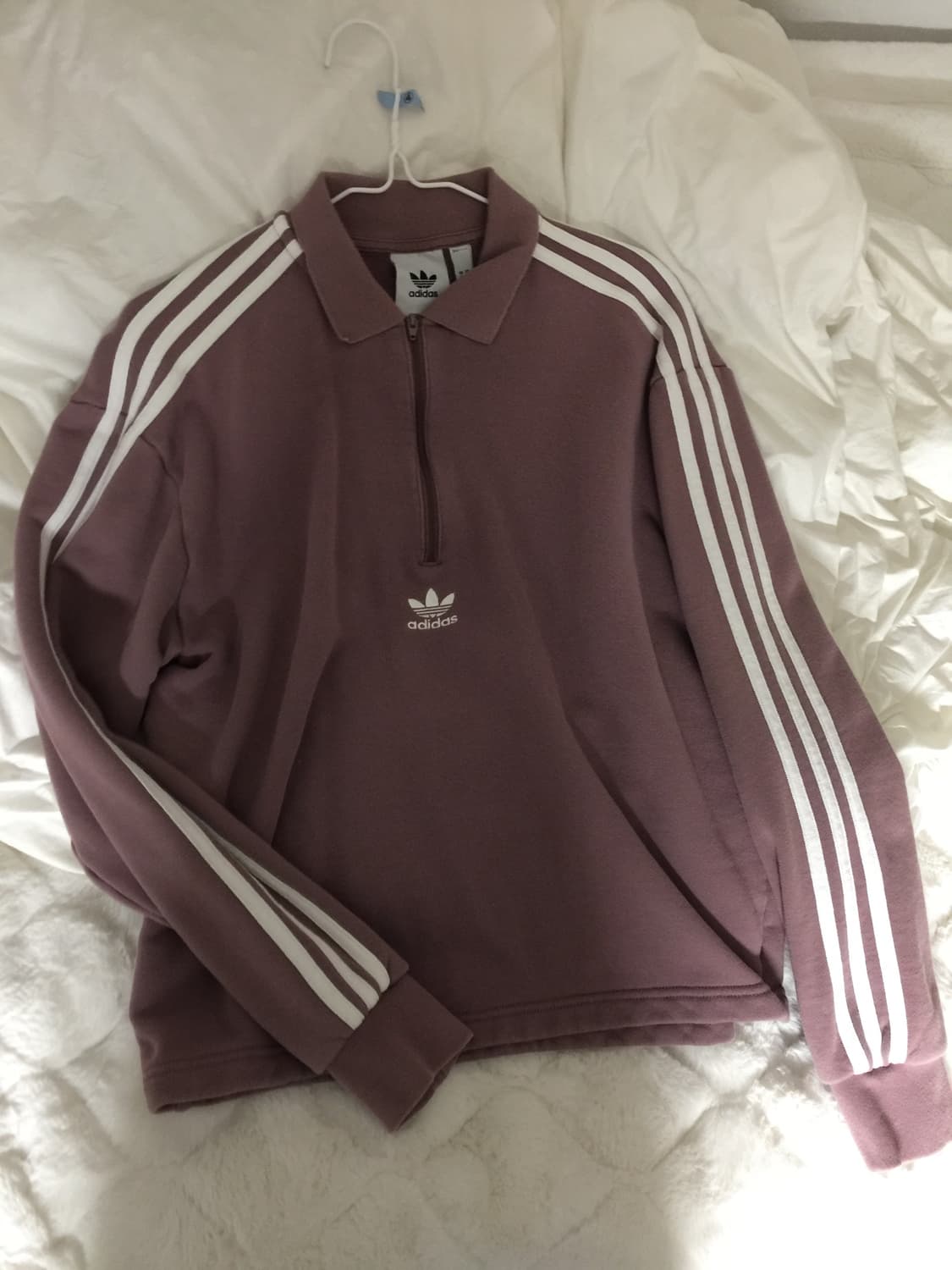 아디다스 삼선 폴로 럭비 하프집업 스웨트셔츠 인디핑크 상품이미지1