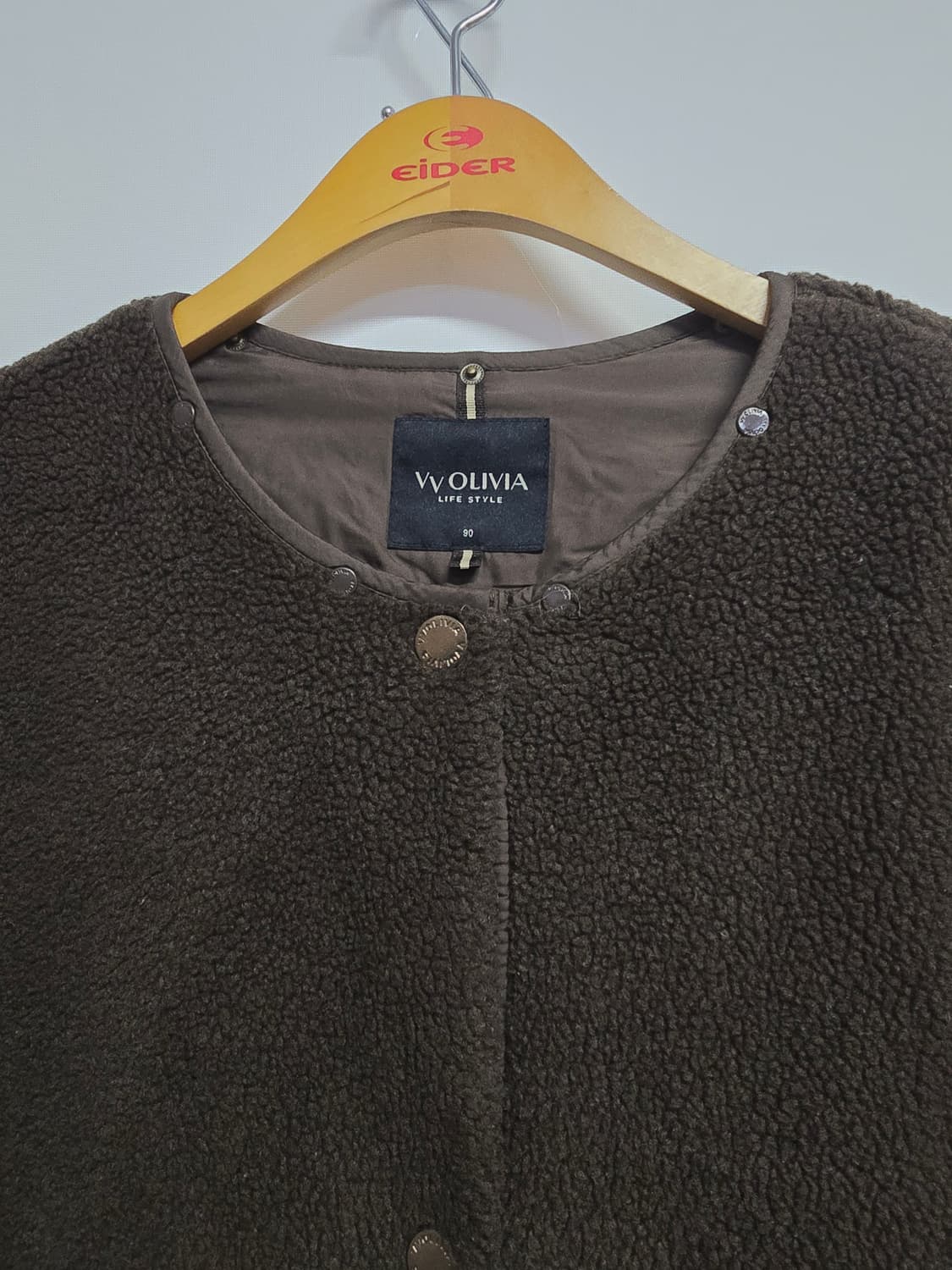 vvolivia 여성 롱 뽀글이 코트 브라운 상품이미지2