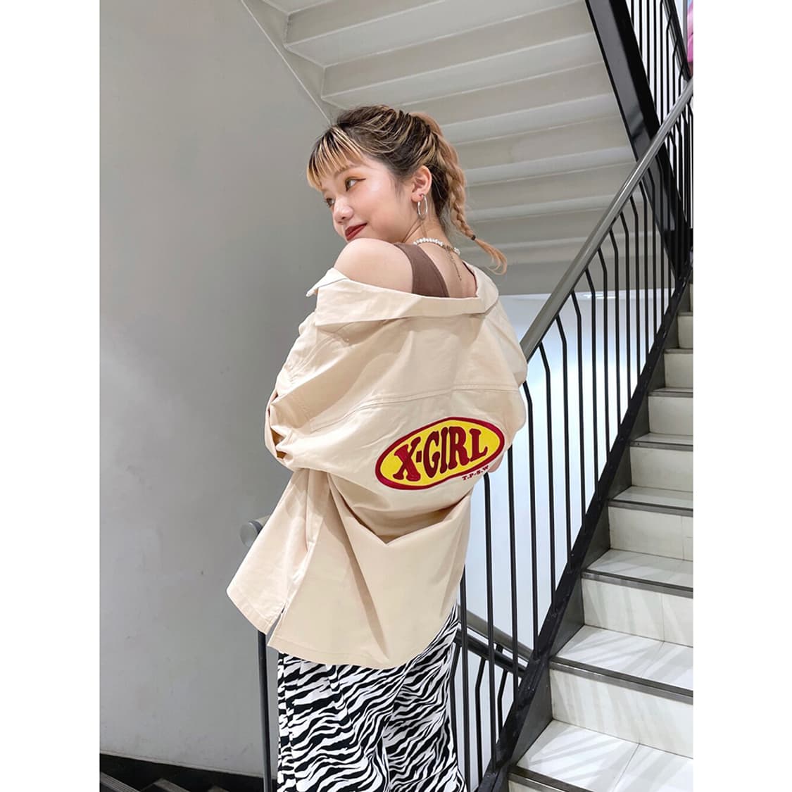 X-girl Chubby Oval Open Collar Shirt 상품이미지1