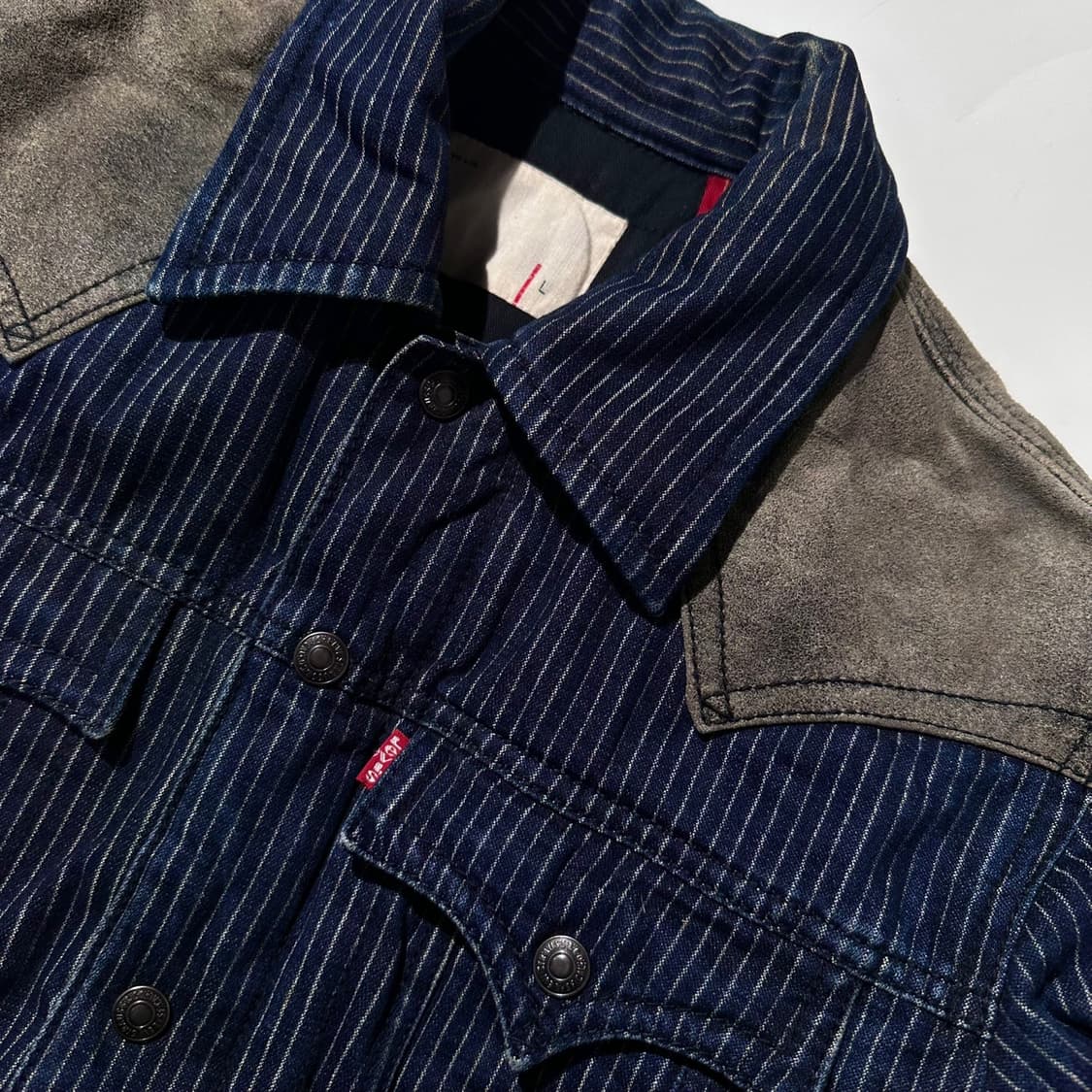리바이스 레드룹 웨스턴 레더 스트라이프 데님 자켓 상품이미지5