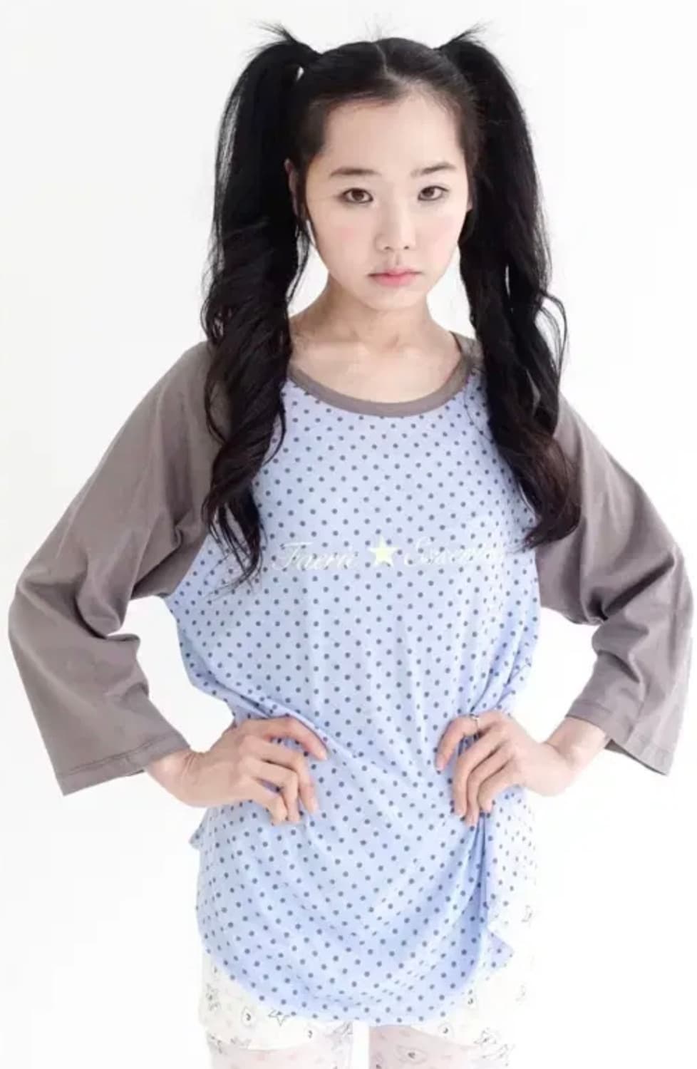 샵페어리 도트 탑 블루 상품이미지1