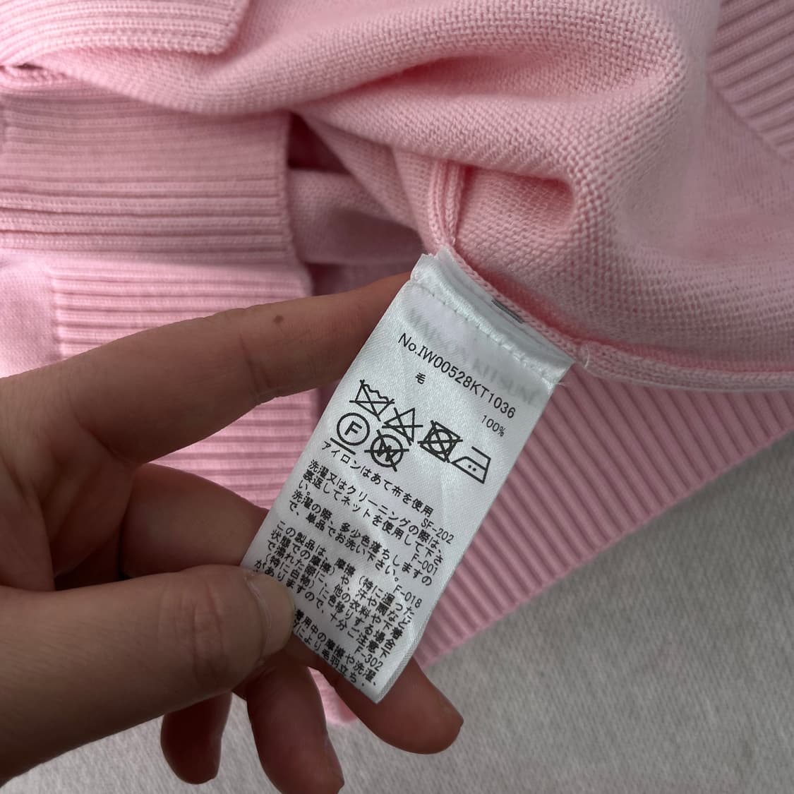 W 95 메종키츠네 핑크 메리노 울 폭스패치 가디건 상품이미지6