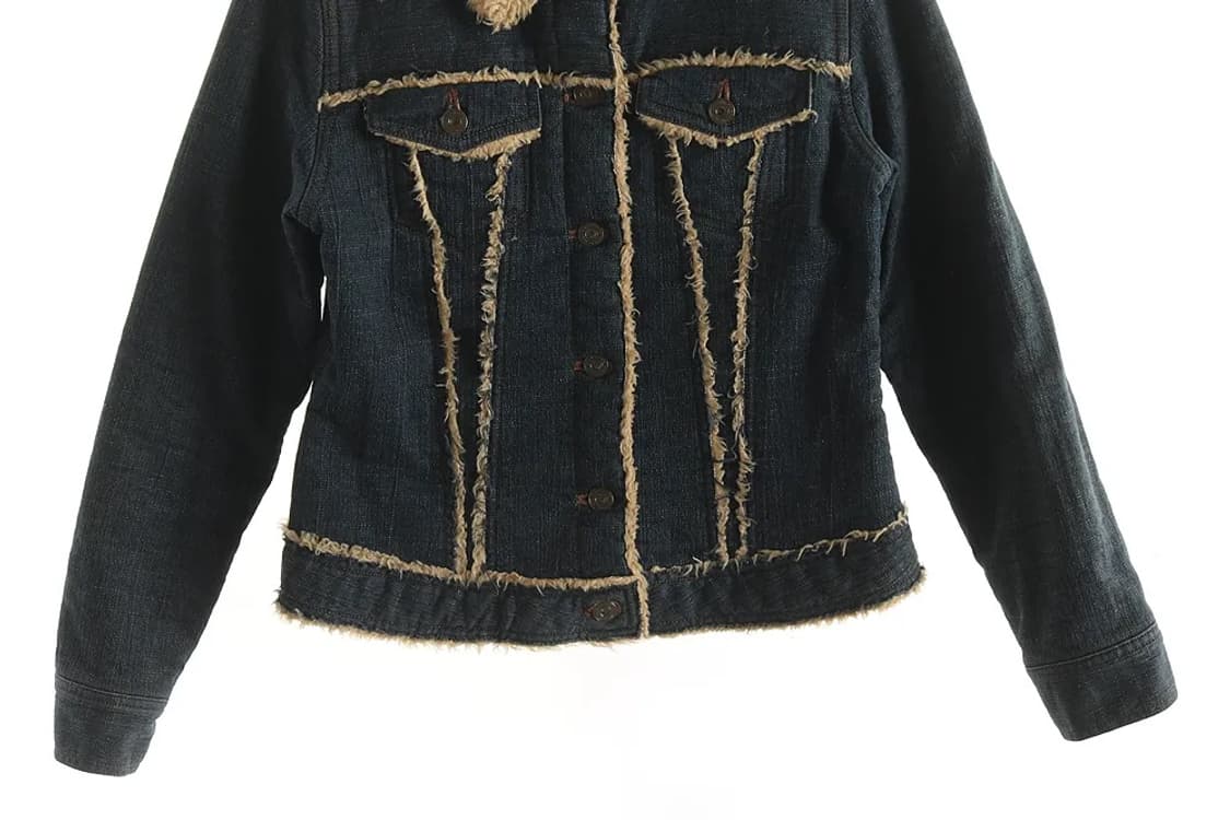 퍼 데님자켓 청자켓 퍼자켓 y2k 와투케 펑크 punk 갸루 상품이미지3