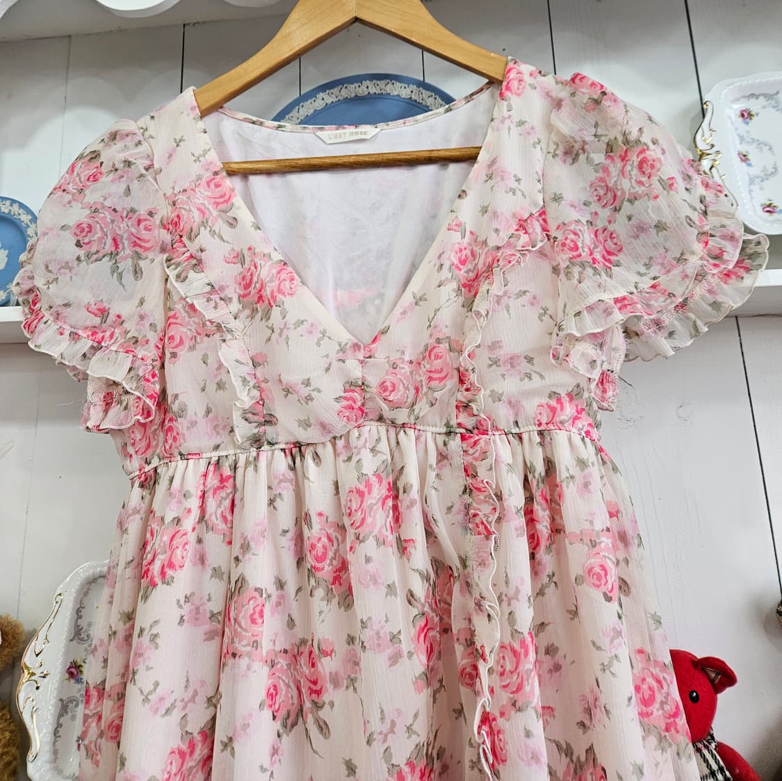 (LEST ROSE) 플라워 쉬폰 원피스 상품이미지2