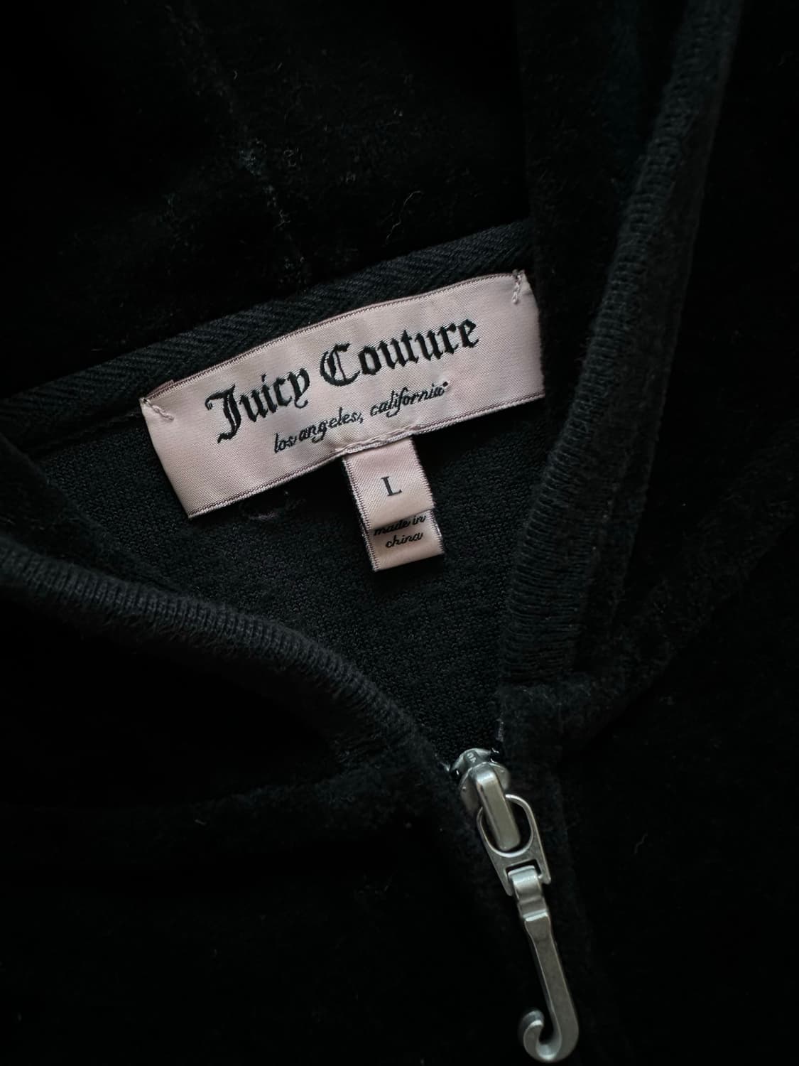 쥬시꾸뛰르 퍼피 블랙 벨벳 후드집업 희귀 y2k 갸루 괴짜 펑크 러힙 상품이미지3